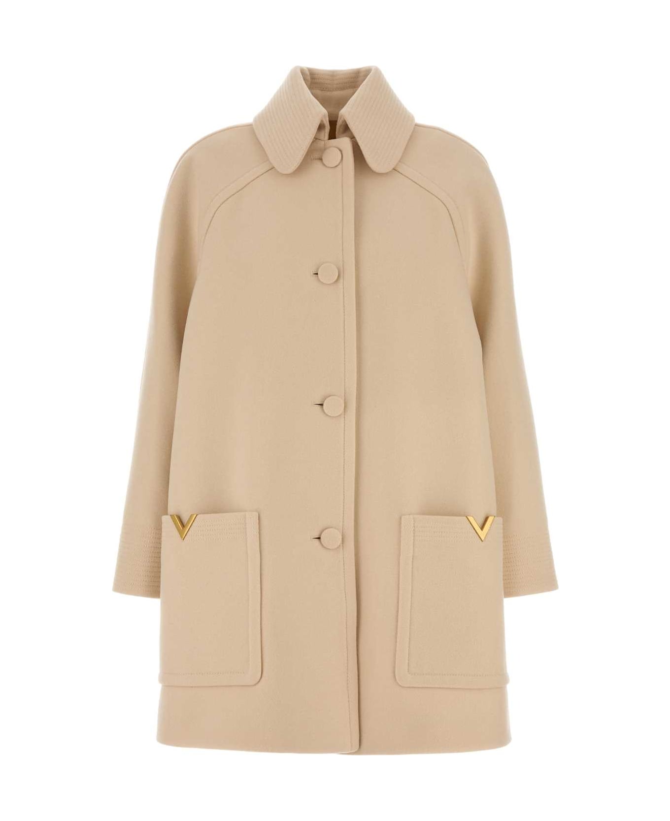 Valentino Garavani Cream Wool Coat - BETULLA