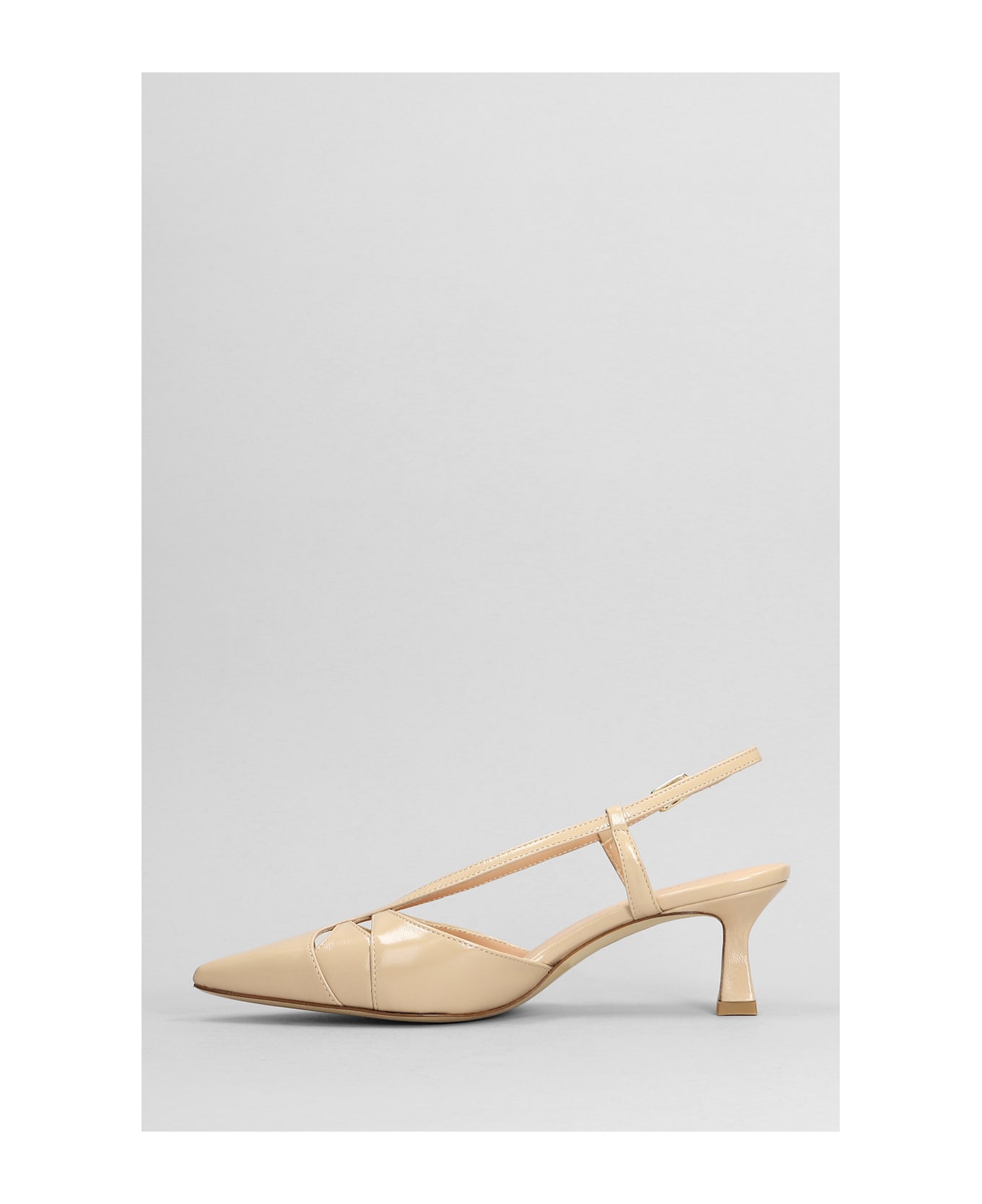 Julie Dee Pumps In Powder Leather - powder