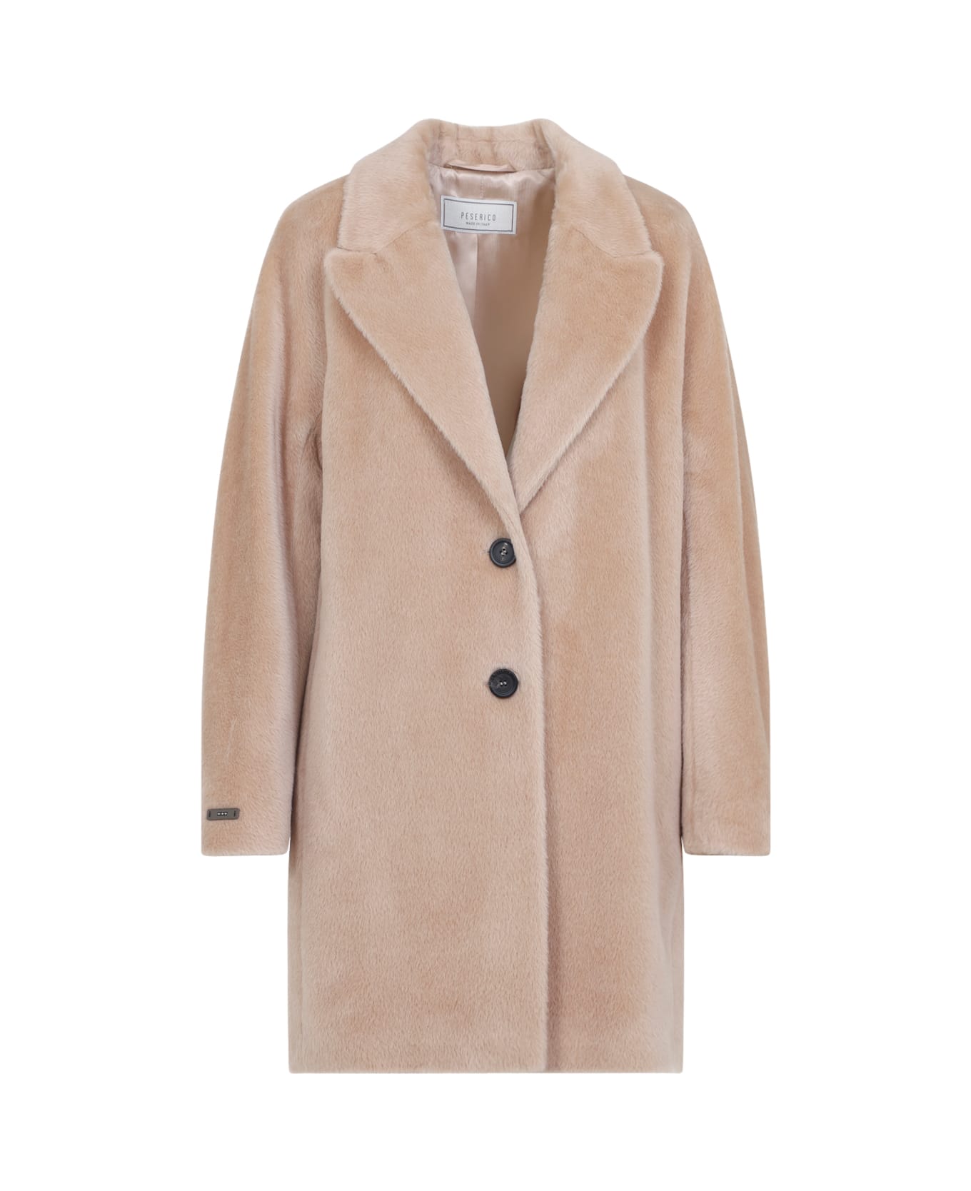 Peserico Bear Cocoon Coat - Beige Ambrato