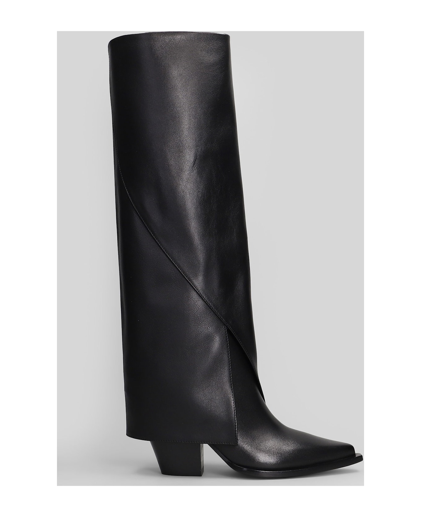 Elena Iachi Texan Boots In Black Leather - black