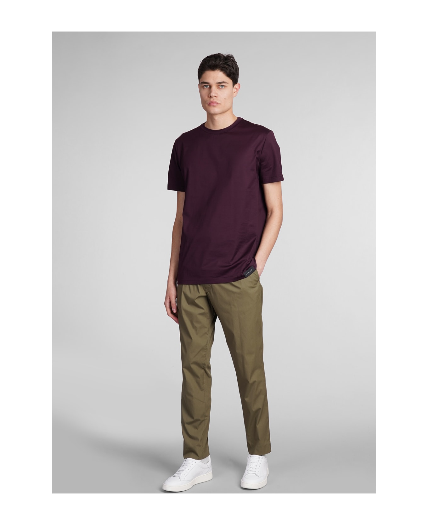 Low Brand Patrick Pants In Green Cotton