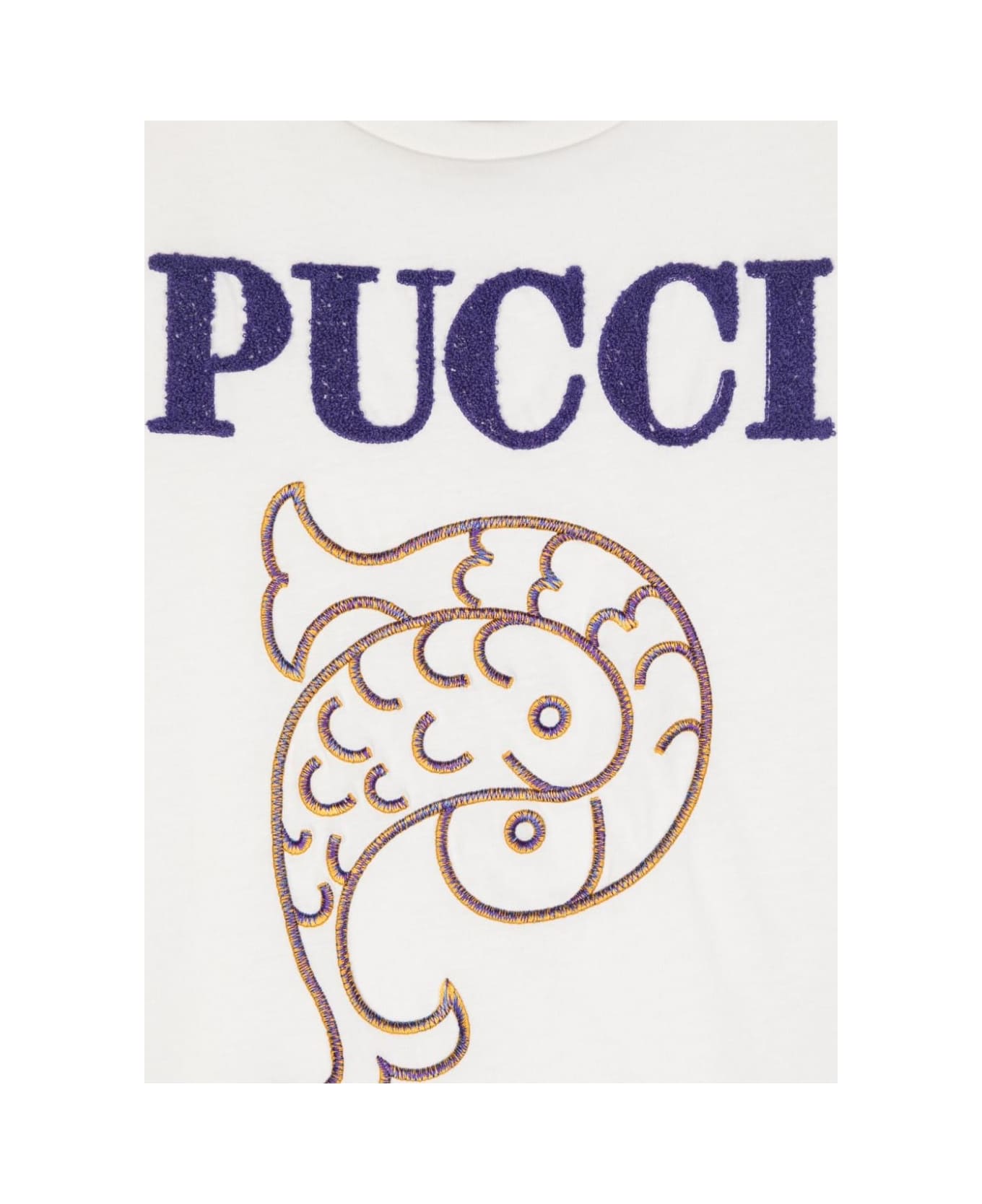 Pucci T-shirt Con Logo - Cream