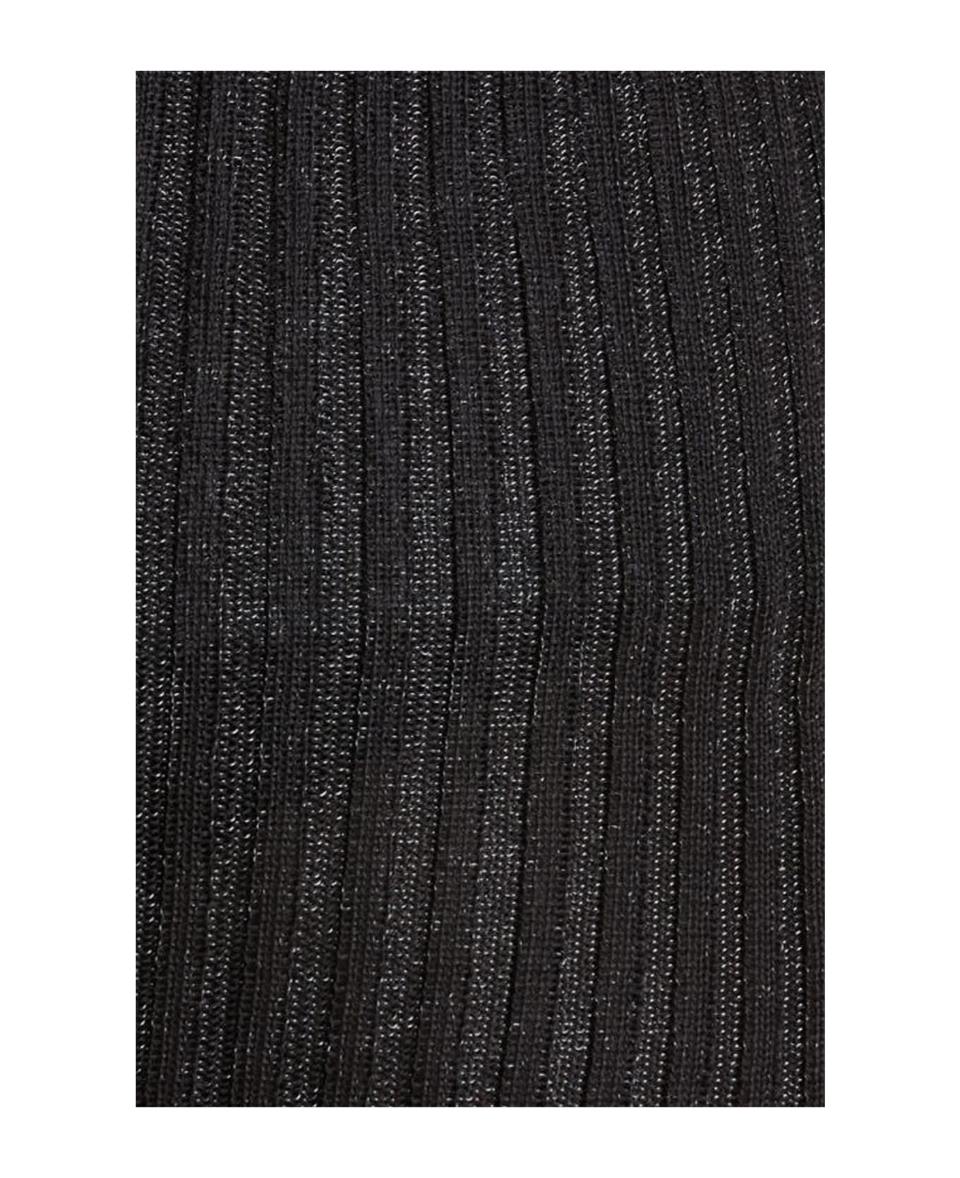 A. Roege Hove Emma Ribbed Knit Metallic Mini Skirt - Black