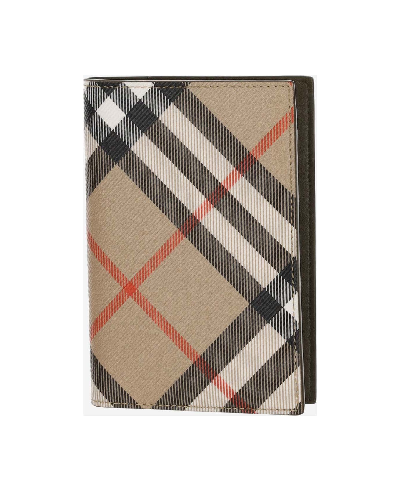 Burberry Check Passport Case - SAND