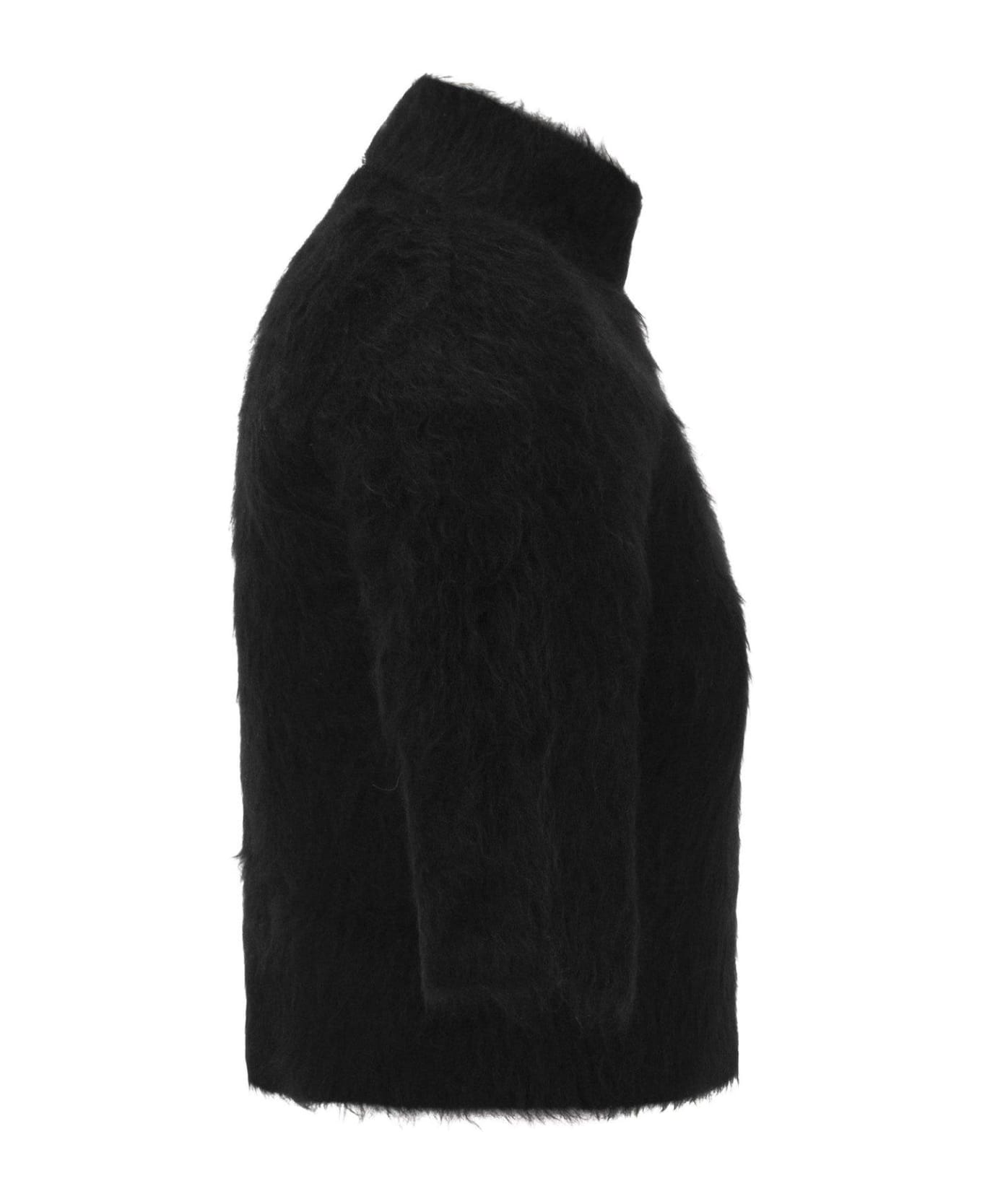 SportMax High-neck Cropped Sweater - BLACK ニットウェア