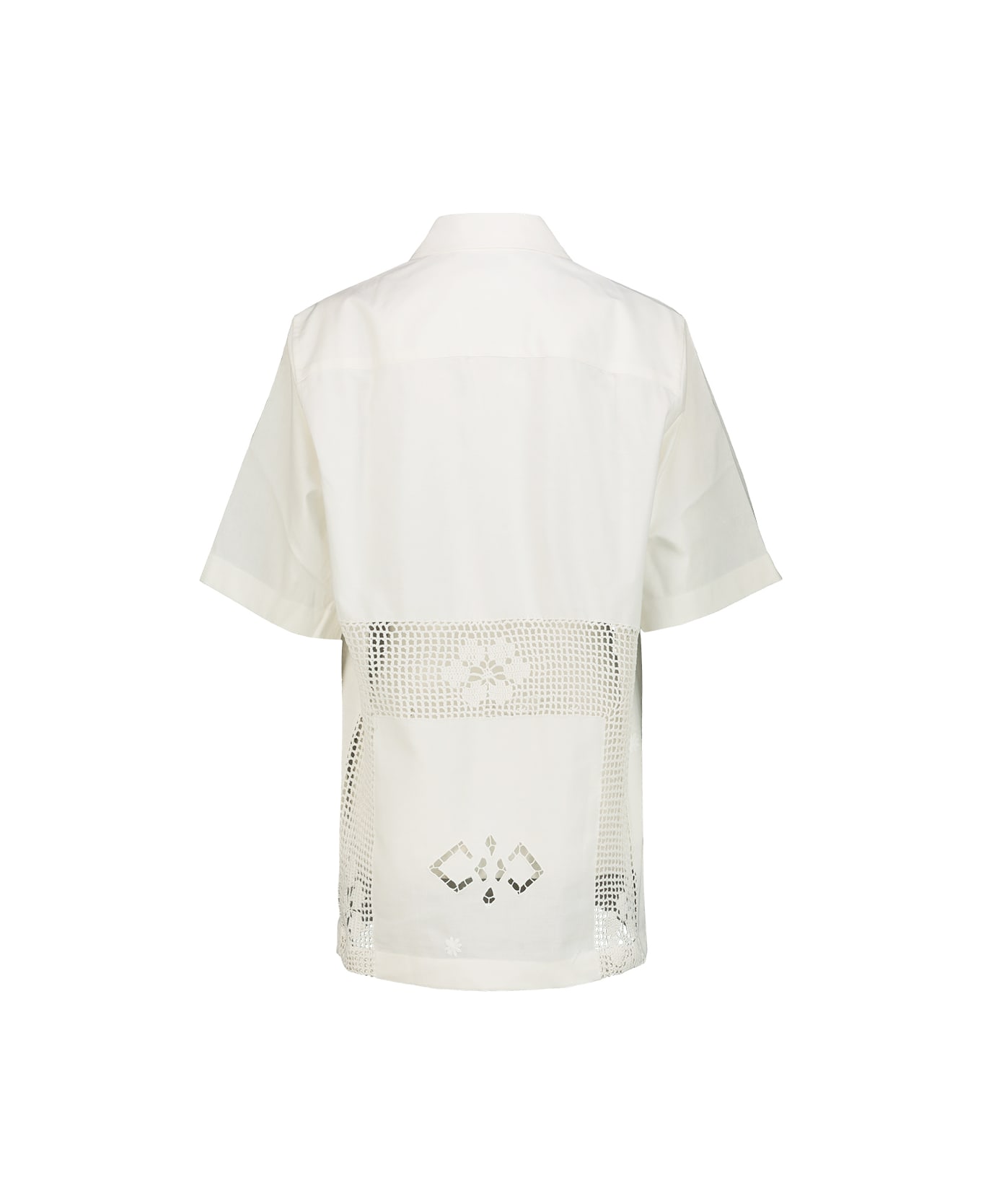 Marine Serre Bowling Shirt In Regenerated Household Linen - Off White