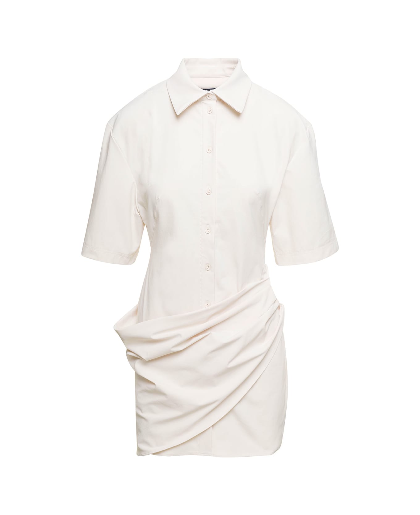 Jacquemus White Shirt Dress La Robe Camisa In Cotton Blend Woman - White ワンピース＆ドレス