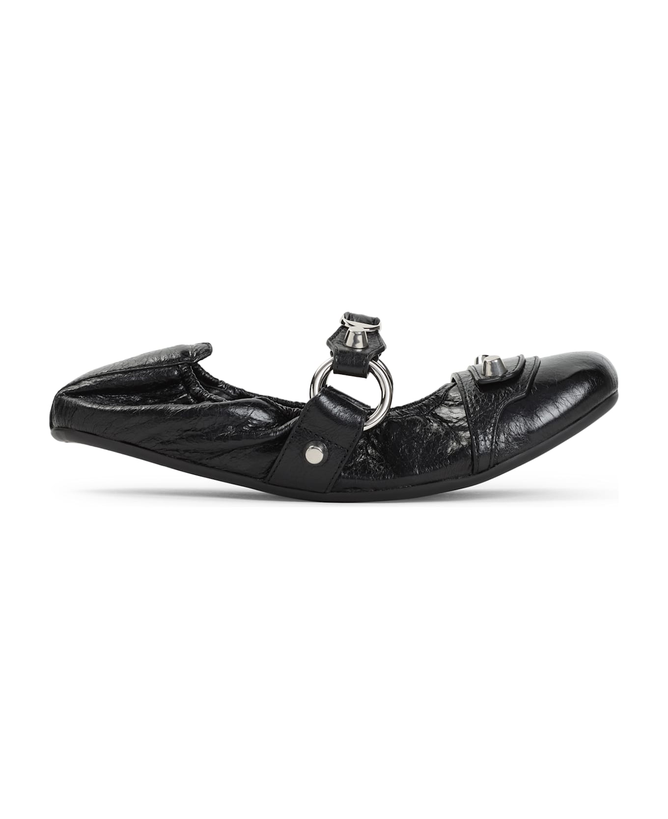 Balenciaga City Flat Sandals - Black Silver