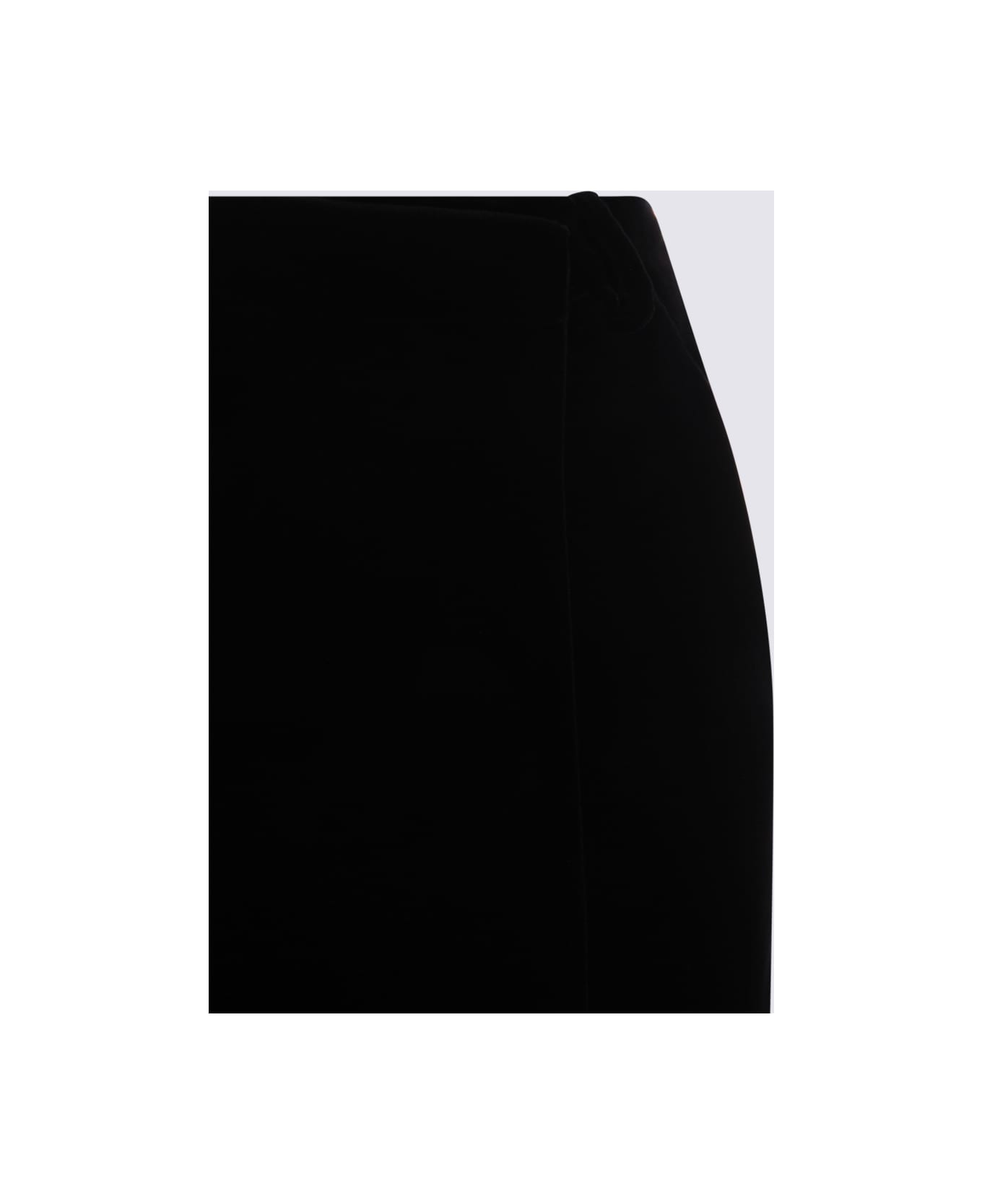 Saint Laurent Black Cotton Midi Skirt - Black