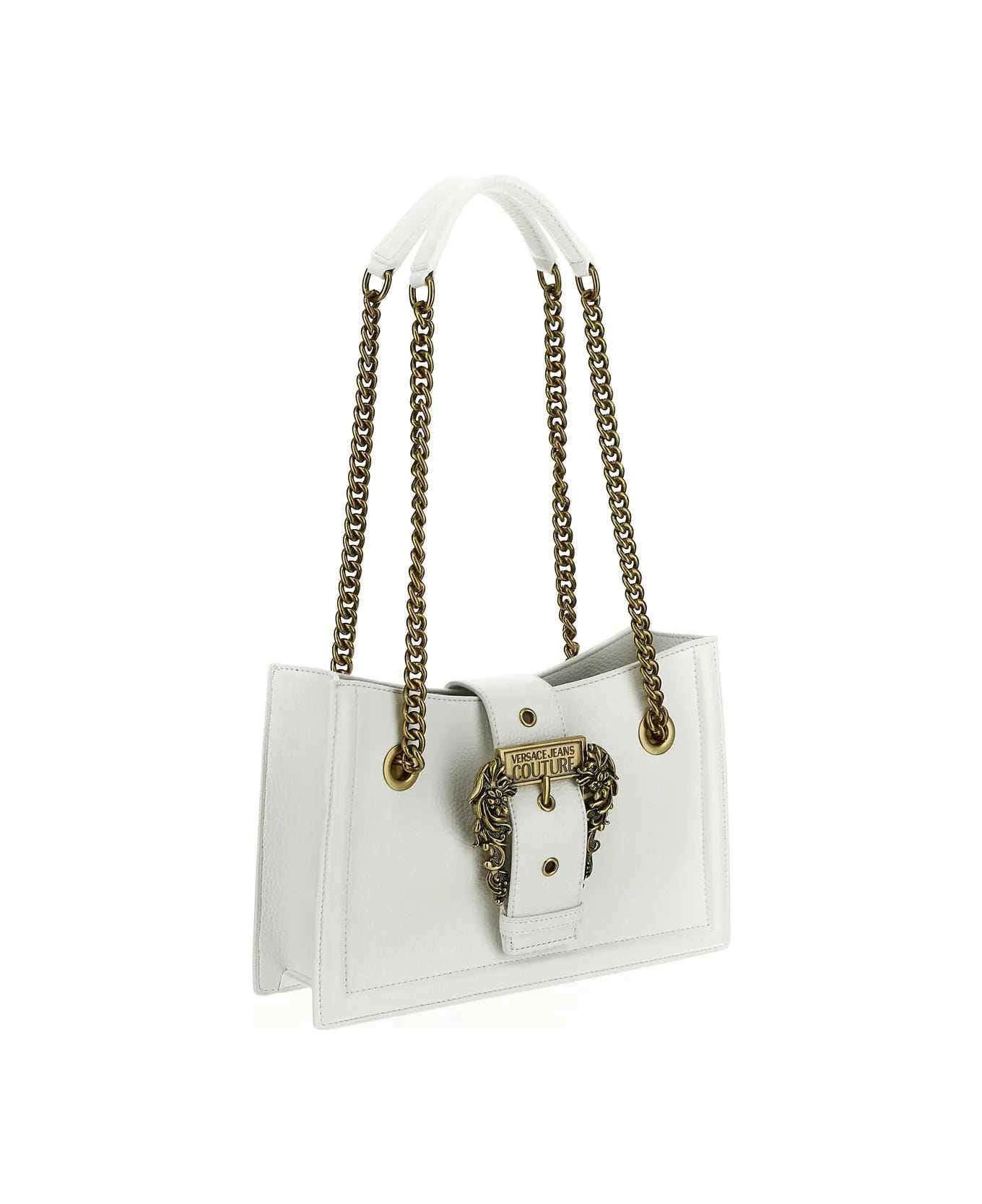 Versace Jeans Couture Embossed Buckle Shoulder Bag - White ショルダーバッグ