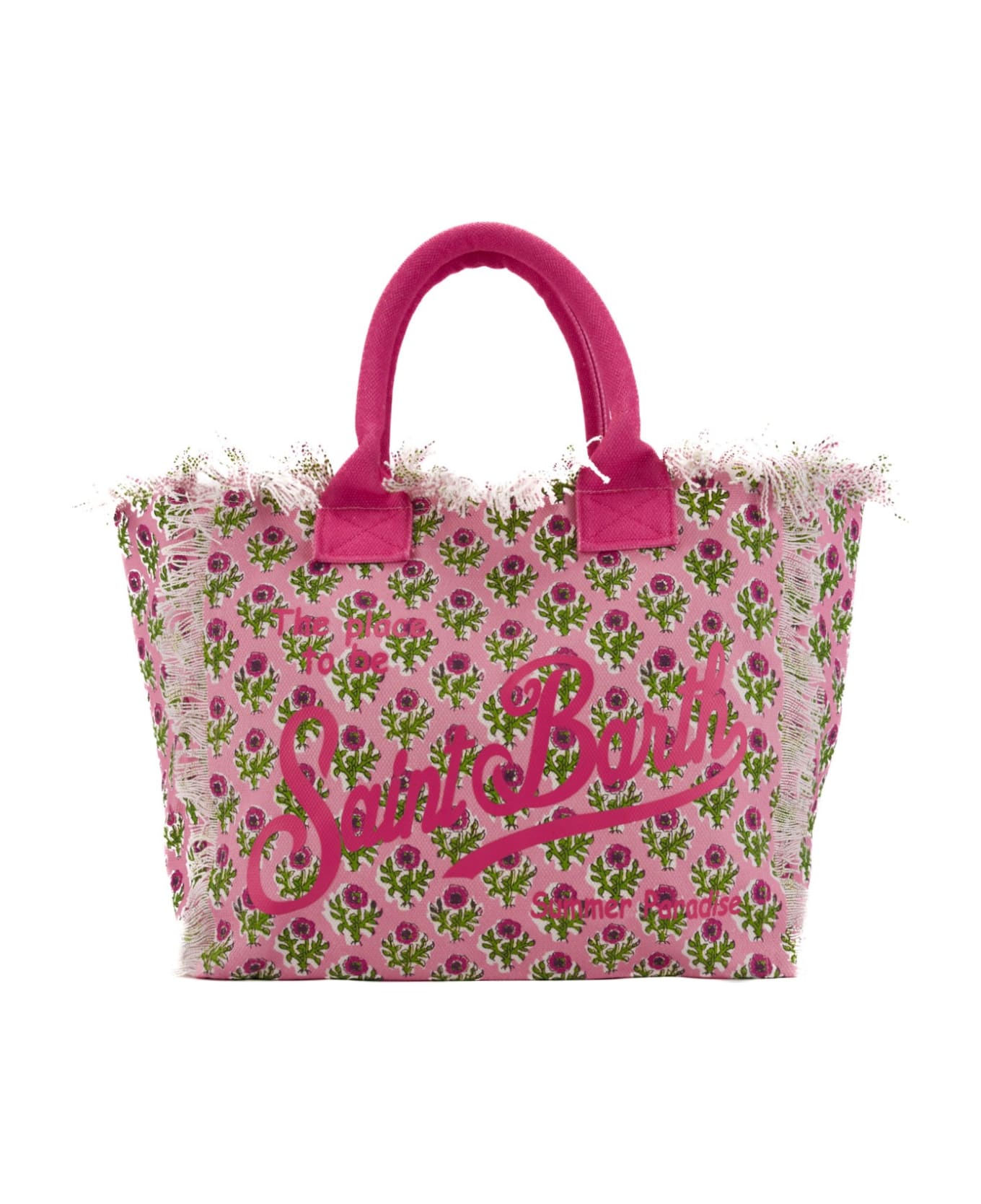 MC2 Saint Barth Vanity Radical Flowers Bag In Pink Canvas - Rosa