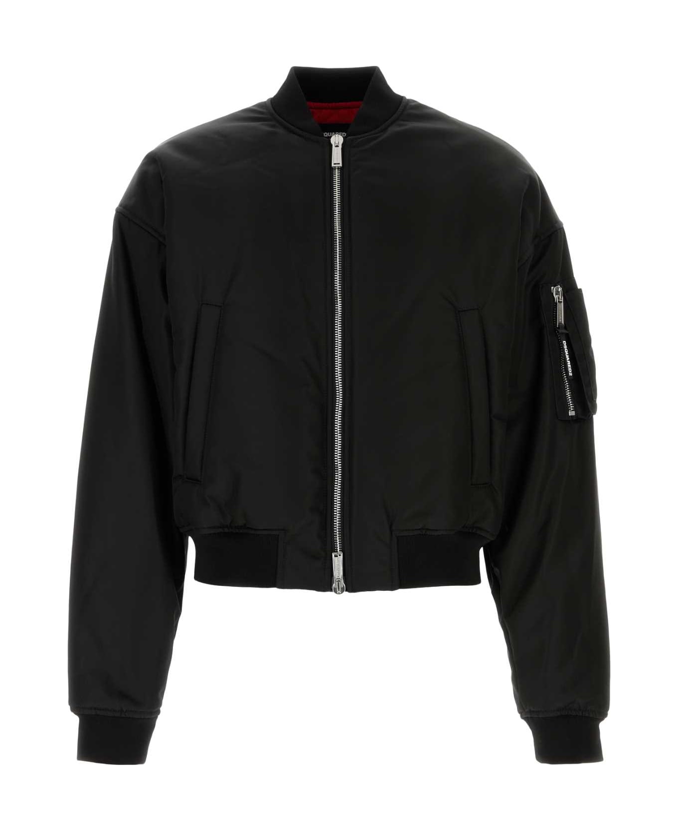 Dsquared2 Black Nylon 80 S Bomber Jacket - Black