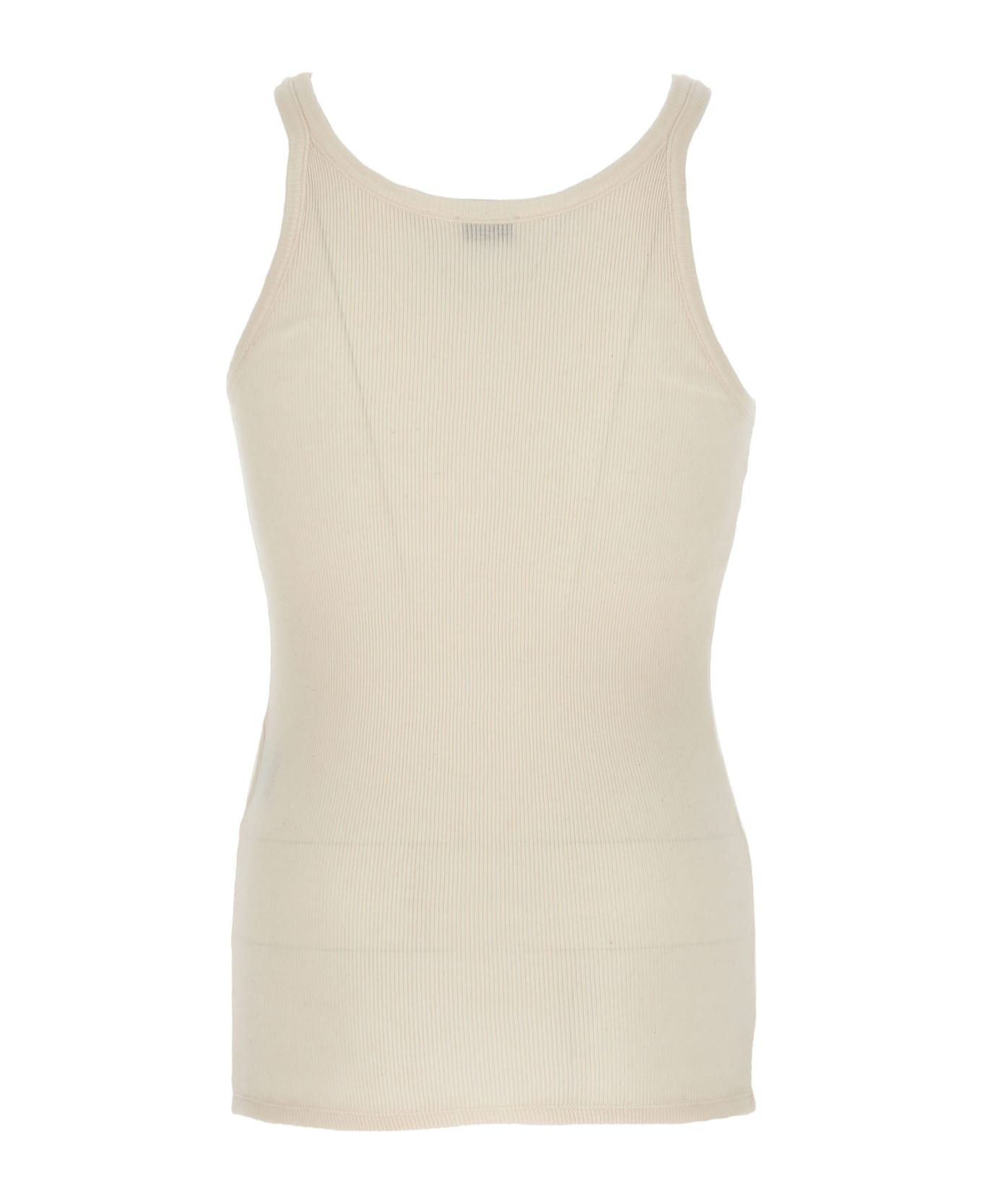 Saint Laurent Cassandre Semi-transparent Cotton Tank Top - White タンクトップ