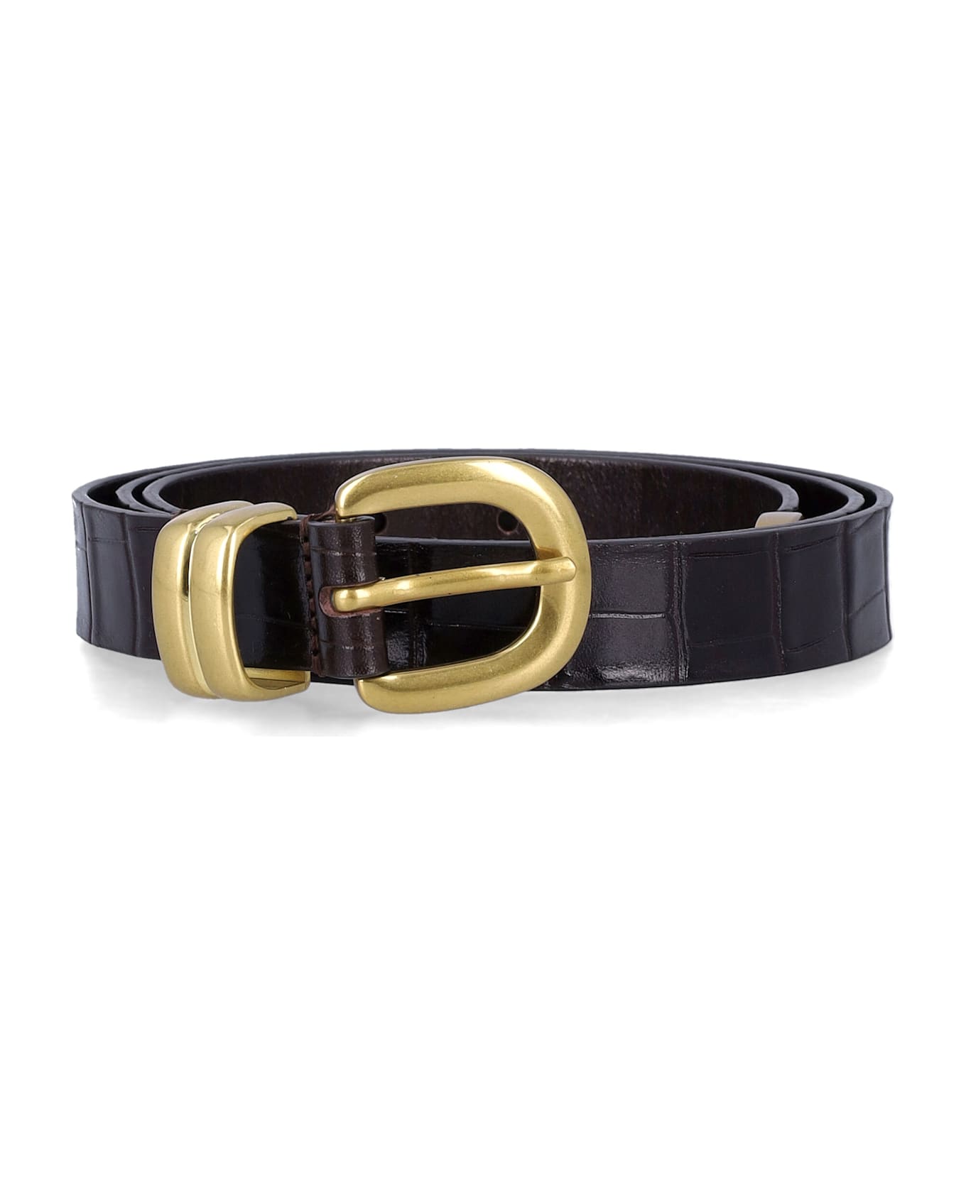 By Malene Birger Zoilo Brown Leather Belt - HEART BRWON