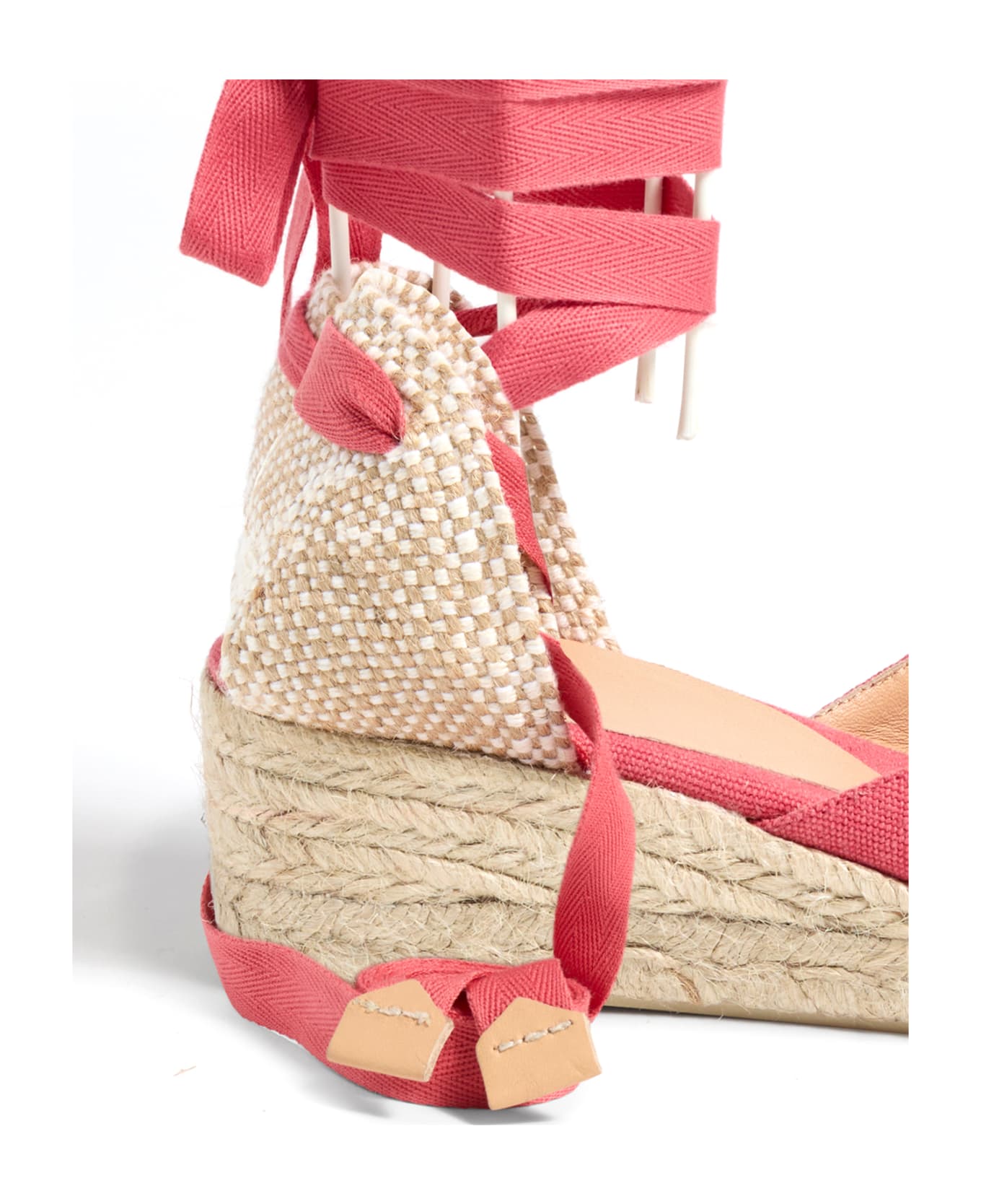 Castañer Espadrilles Carina Fuxia With Laces At The Ankle - RADIANT