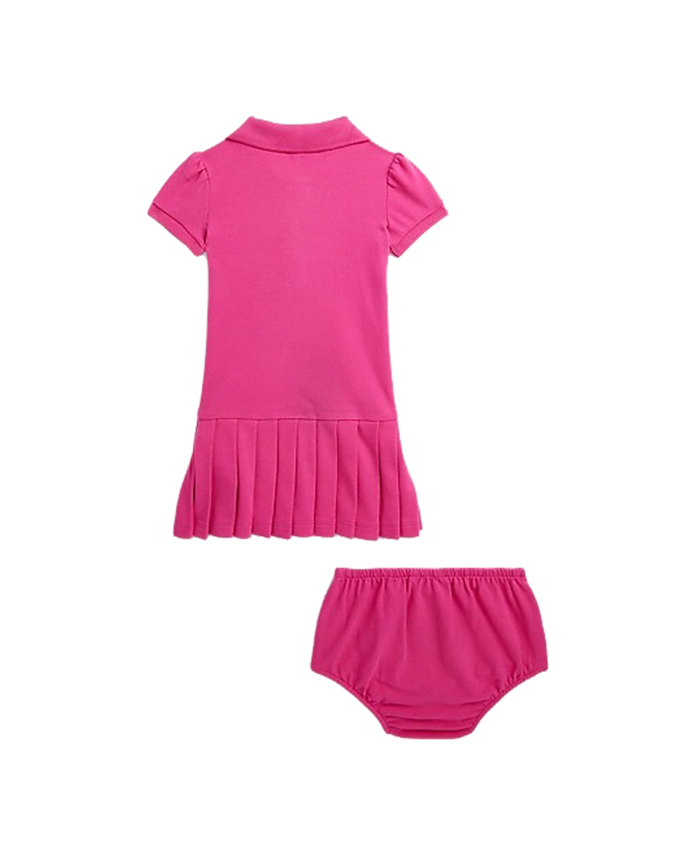 Ralph Lauren Pleated Pique Polo Dress With Culotte - Rose ワンピース＆ドレス
