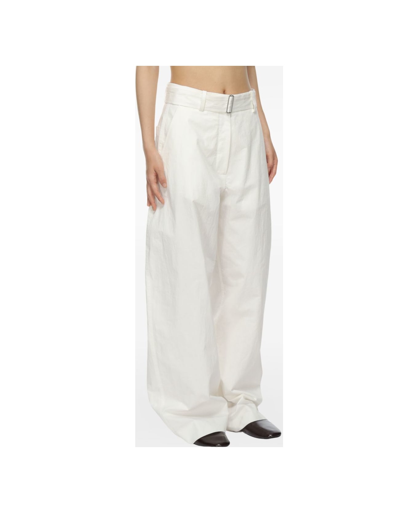 Studio Nicholson Round Leg Cotton Trousers - White