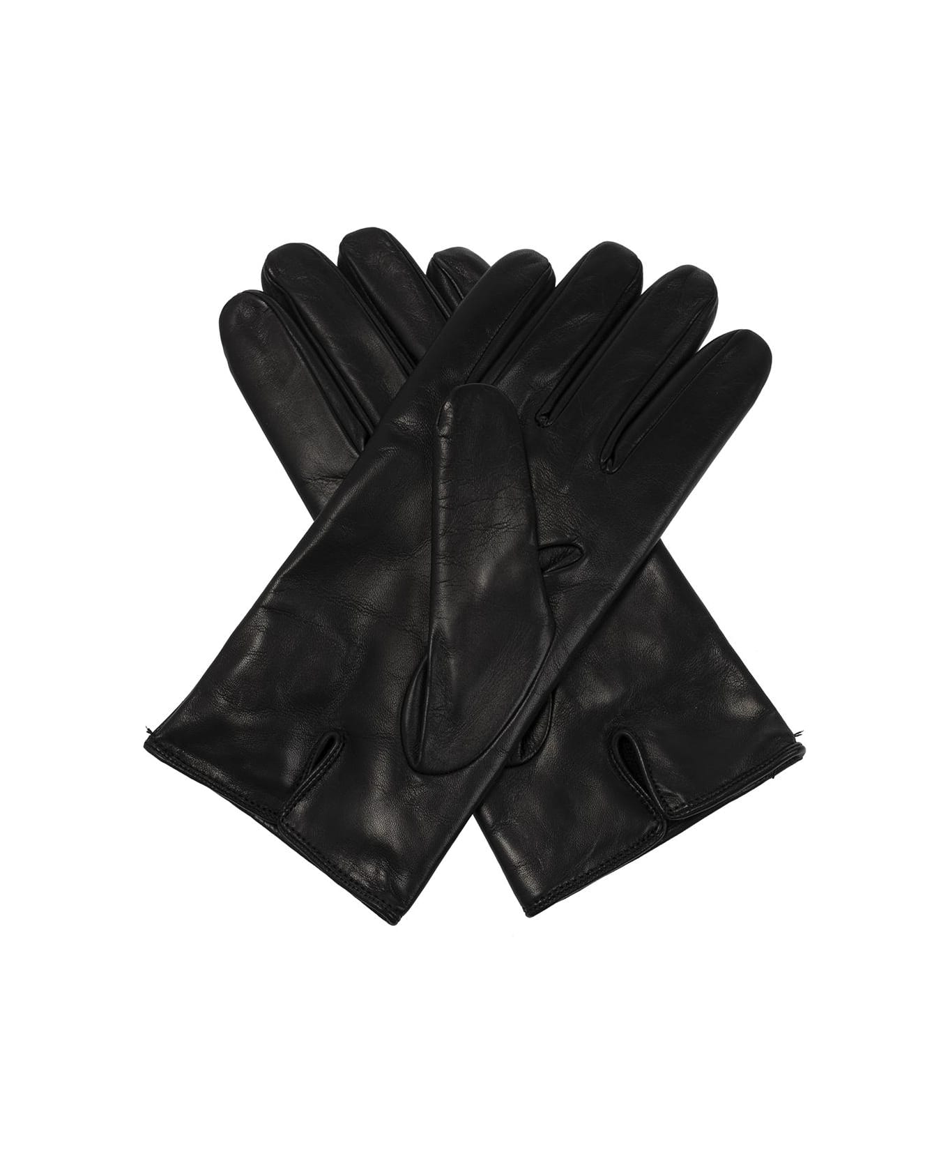 Emporio Armani Leather Gloves - Black