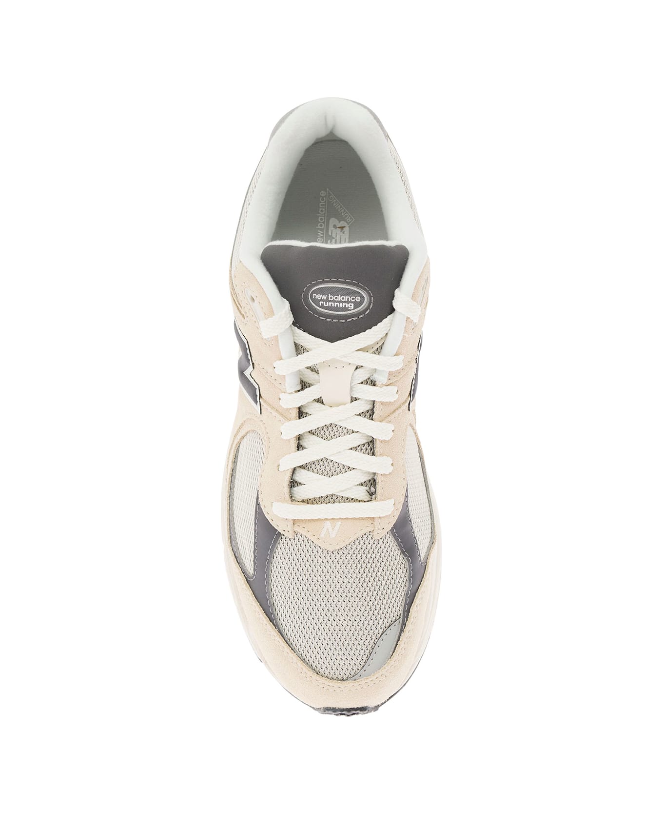 New Balance '2002' Beige Low Top Sneakers With Logo Detail In Suede And Fabric Man - Beige