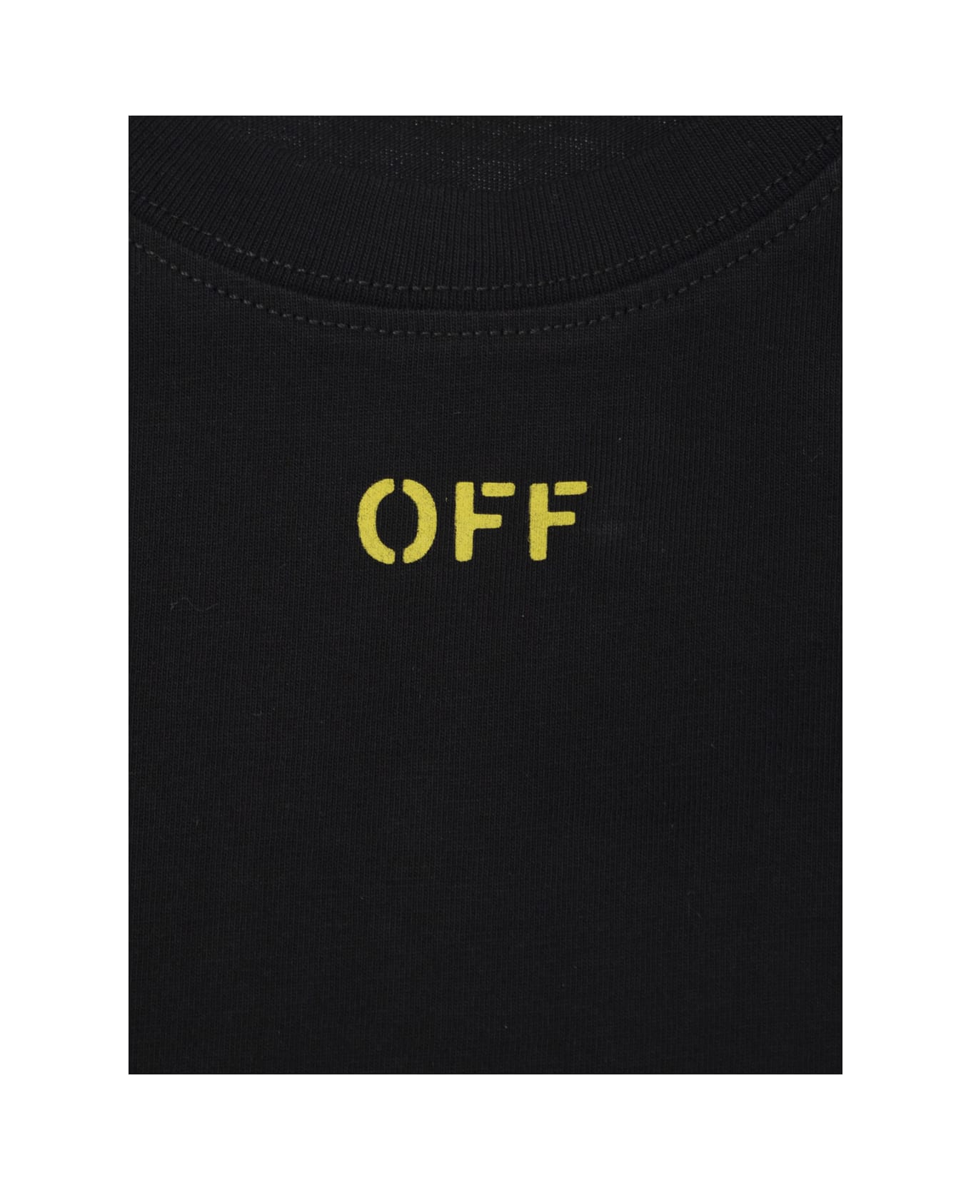 Off-White Black T-shirt With Logo And Stitched Arrow Print In Cotton Boy - Black