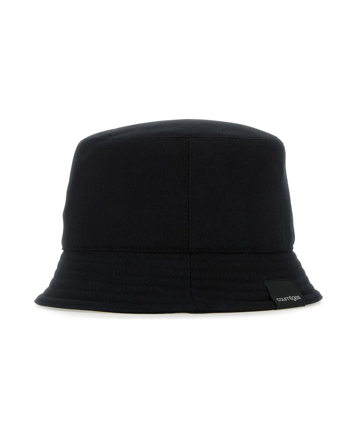 Courrèges Black Cotton Bucket Hat - BLACK