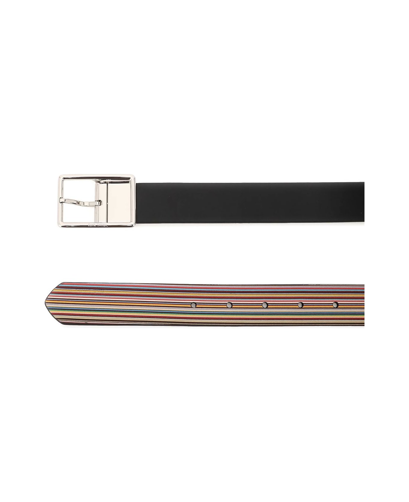 Paul Smith 'signature Stripe' Reversibile Belt - Black ベルト