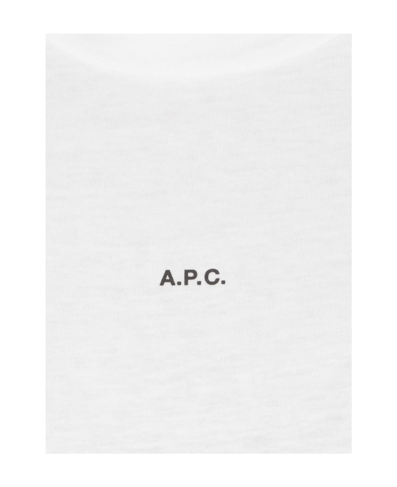 A.P.C. Cotton Crew-neck T-shirt - WHITE Tシャツ