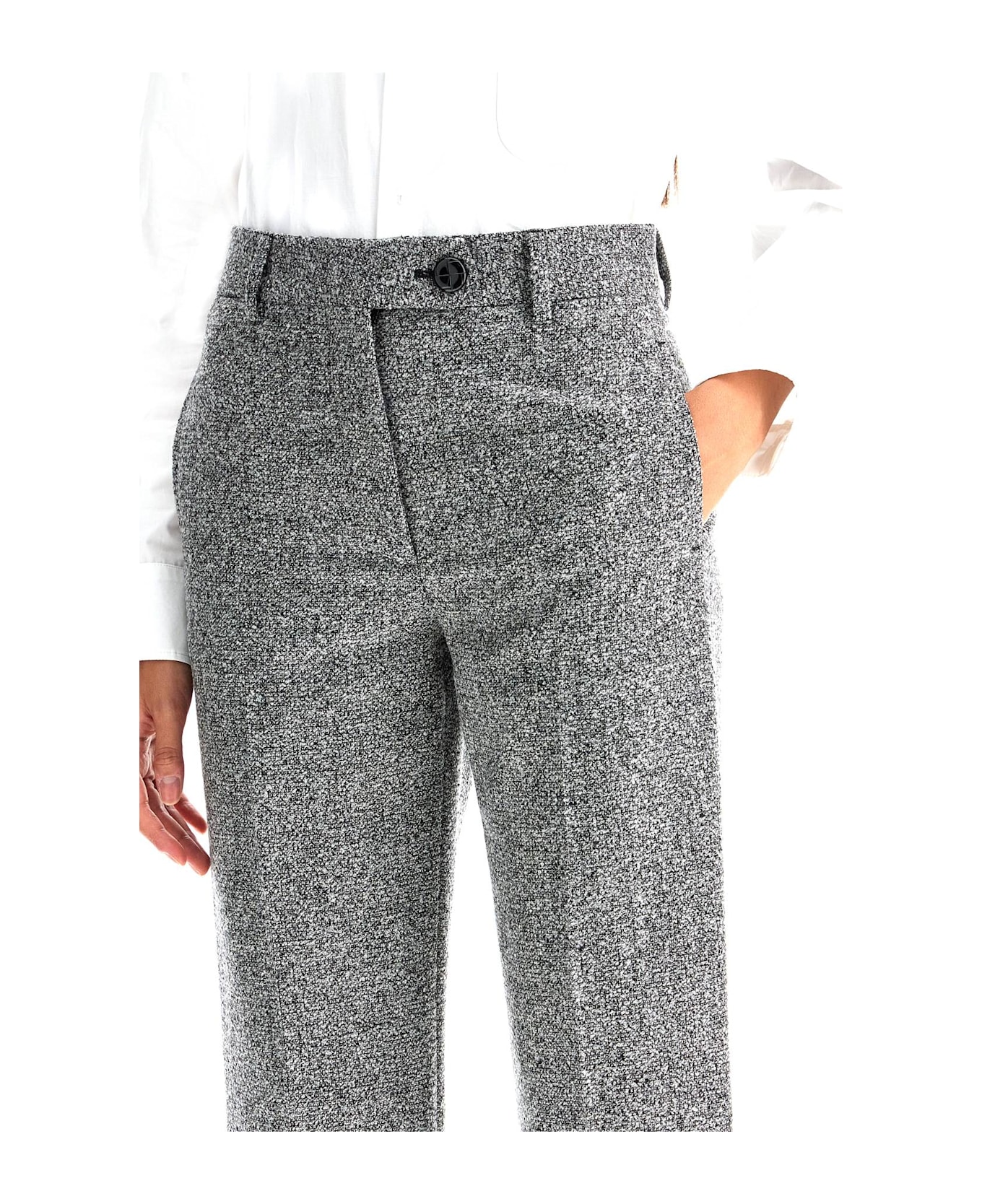 Blazé Milano 'koru Nana Virgin Wool Trousers - BLACK WHITE (Grey)