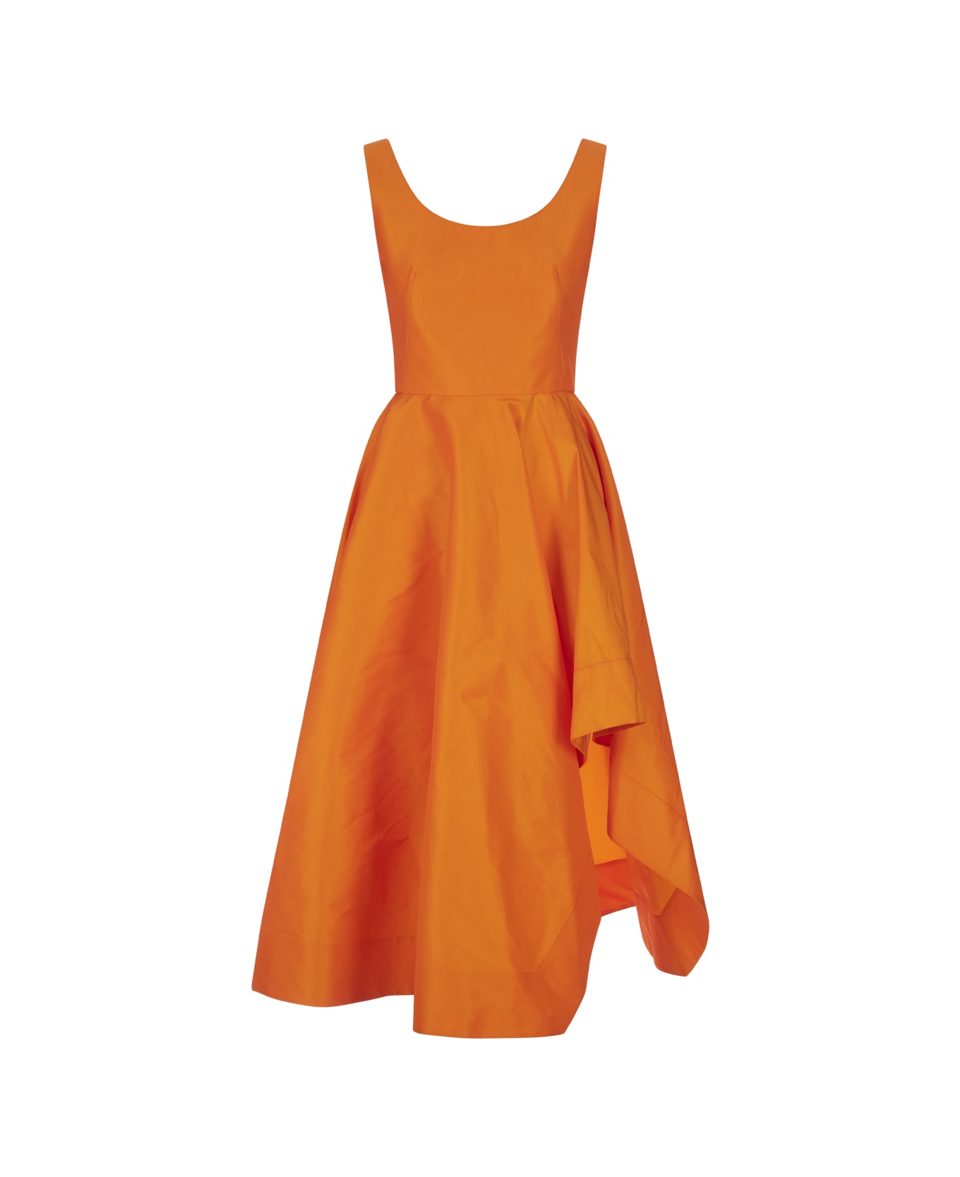 Alexander McQueen Asymmetrical And Draped Dress In Orange - Arancione