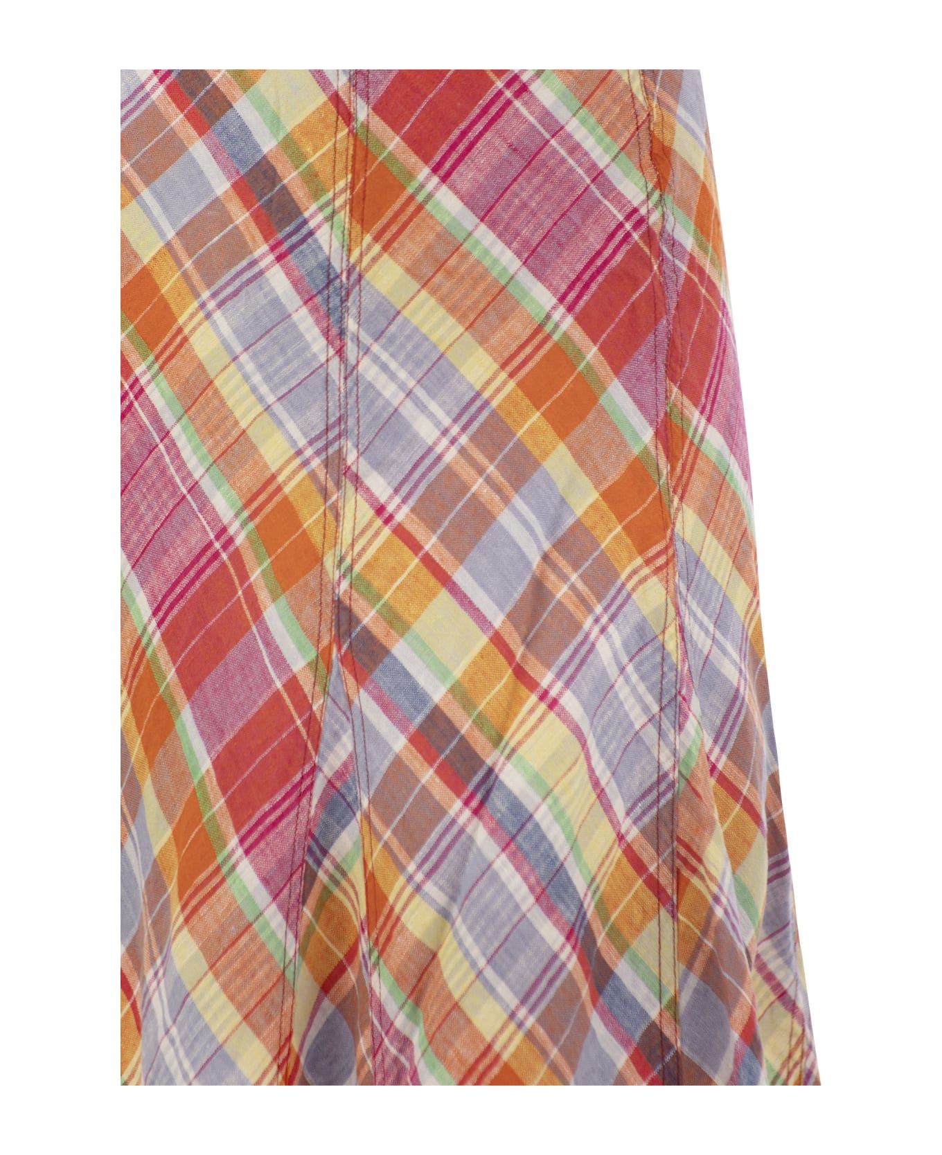 Polo Ralph Lauren Plaid Wrap-around Skirt - Orange