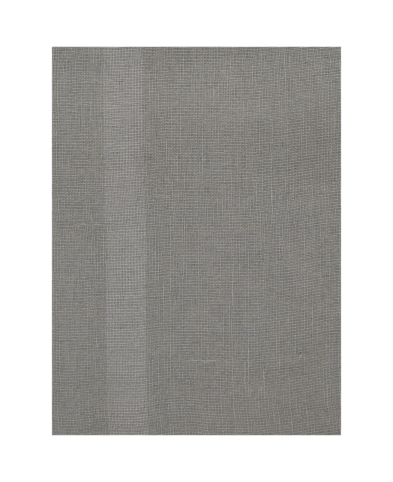 Antonelli Grey Scarf With Rectangular Design And Frayed Edges In Linen Blend Woman - Grigio