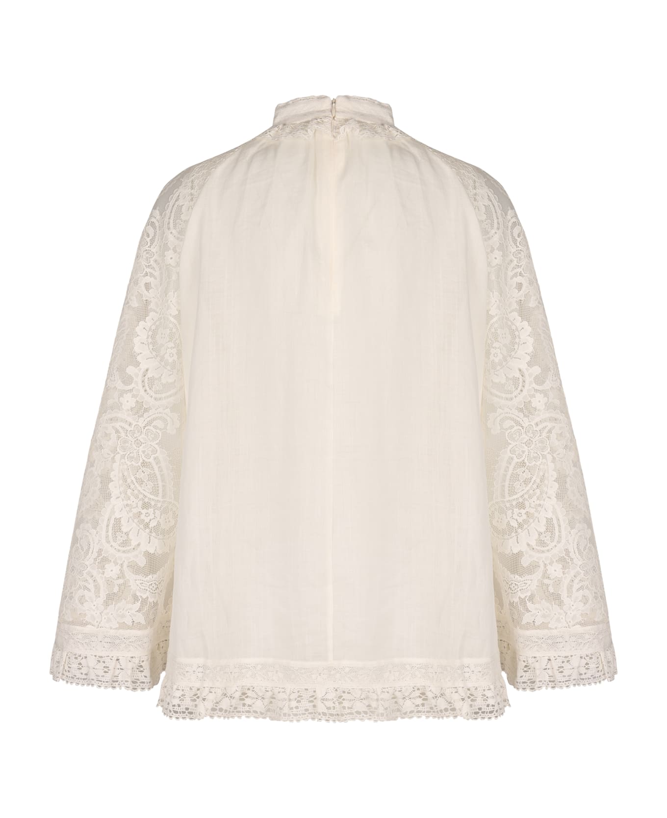 Zimmermann Ruffled Ramie Blouse - CREAM