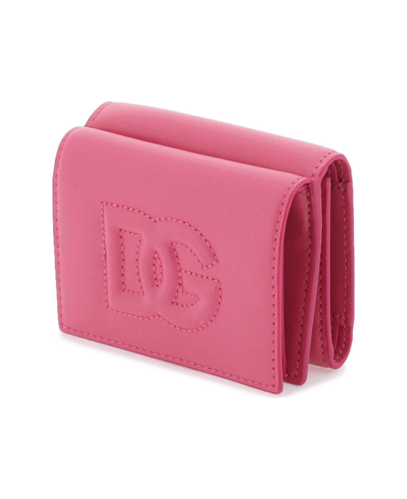 Dolce & Gabbana Dg Logo French Flap Wallet - GLICINE (Fuchsia)