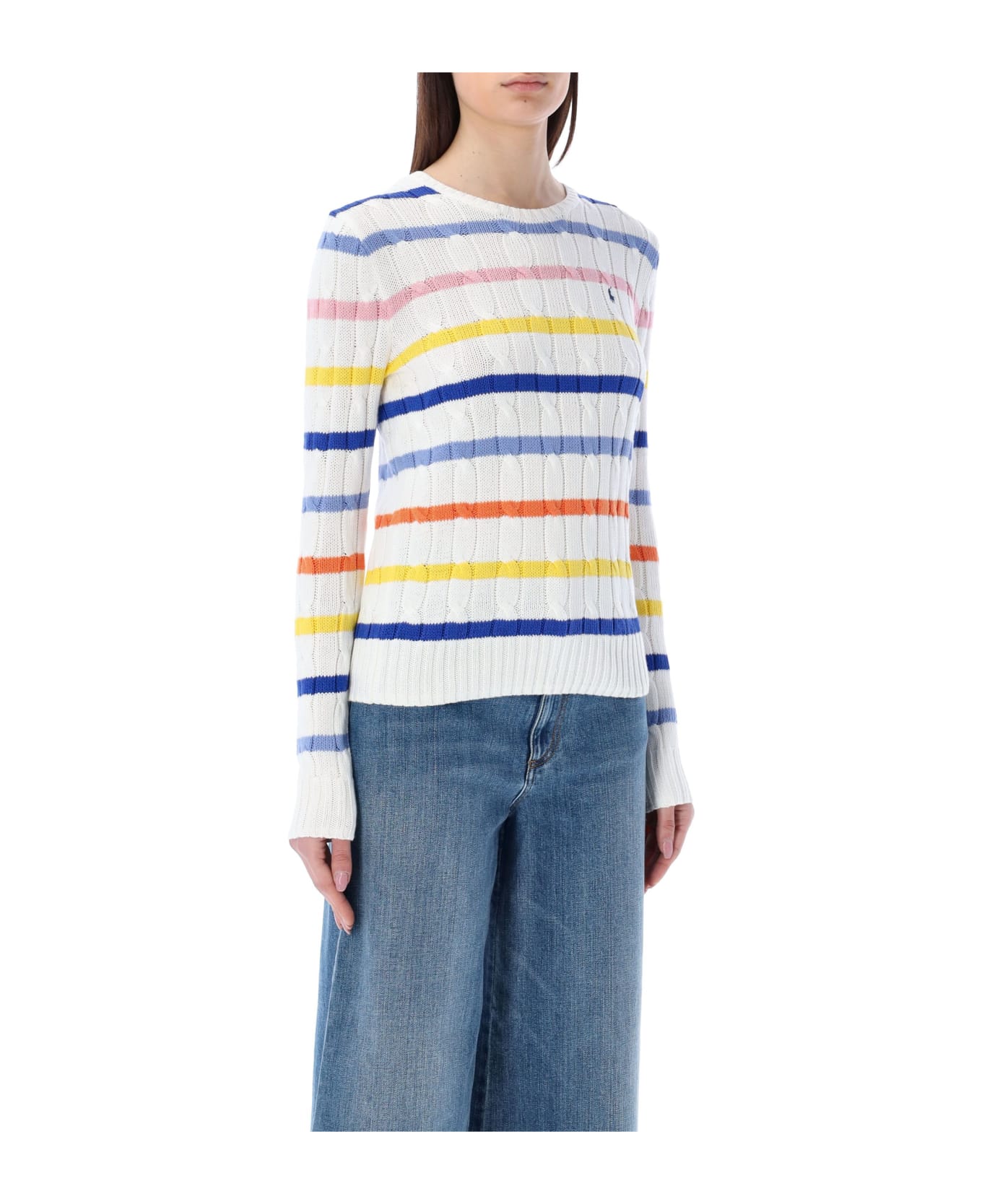 Polo Ralph Lauren Striped Cable-knit Sweater - MULTIWHITE