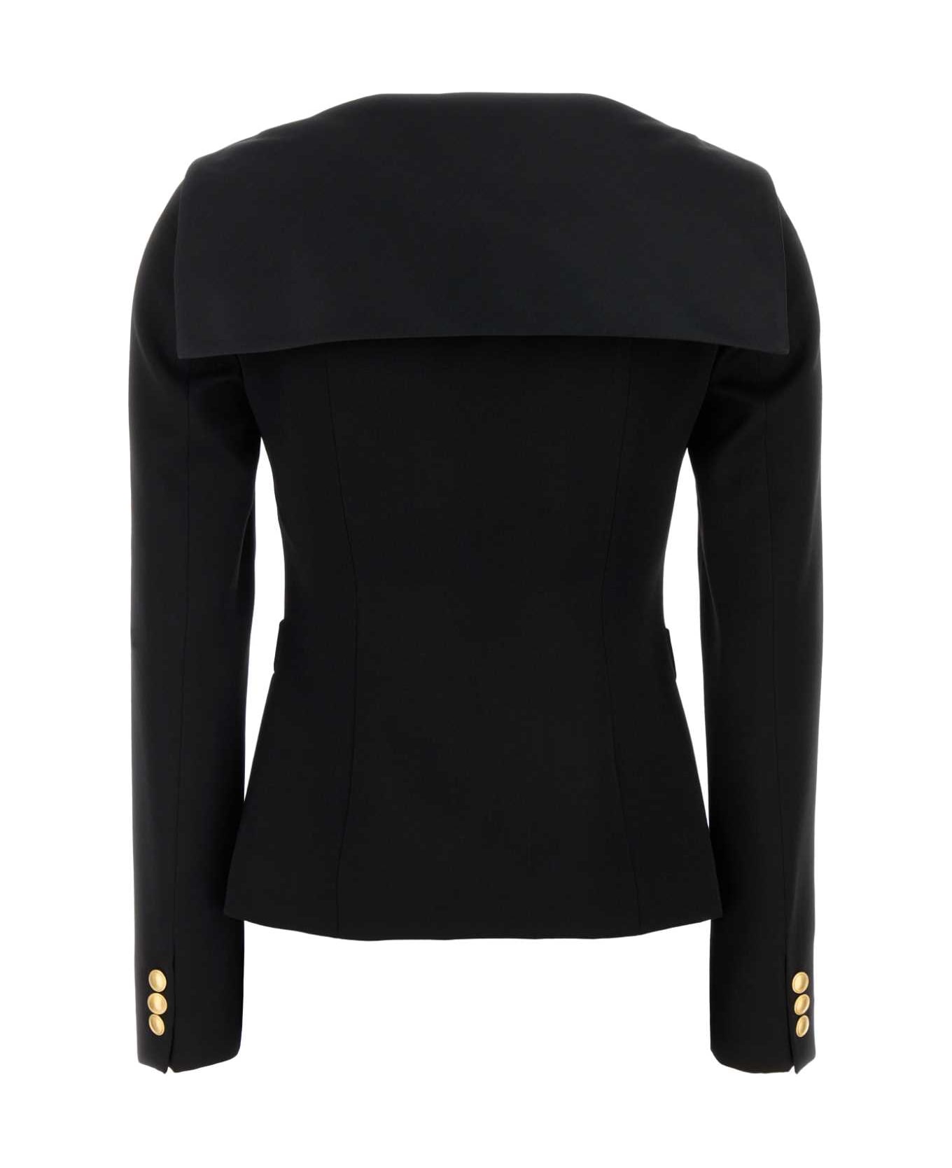 Alessandra Rich Black Wool Blazer - BLACK