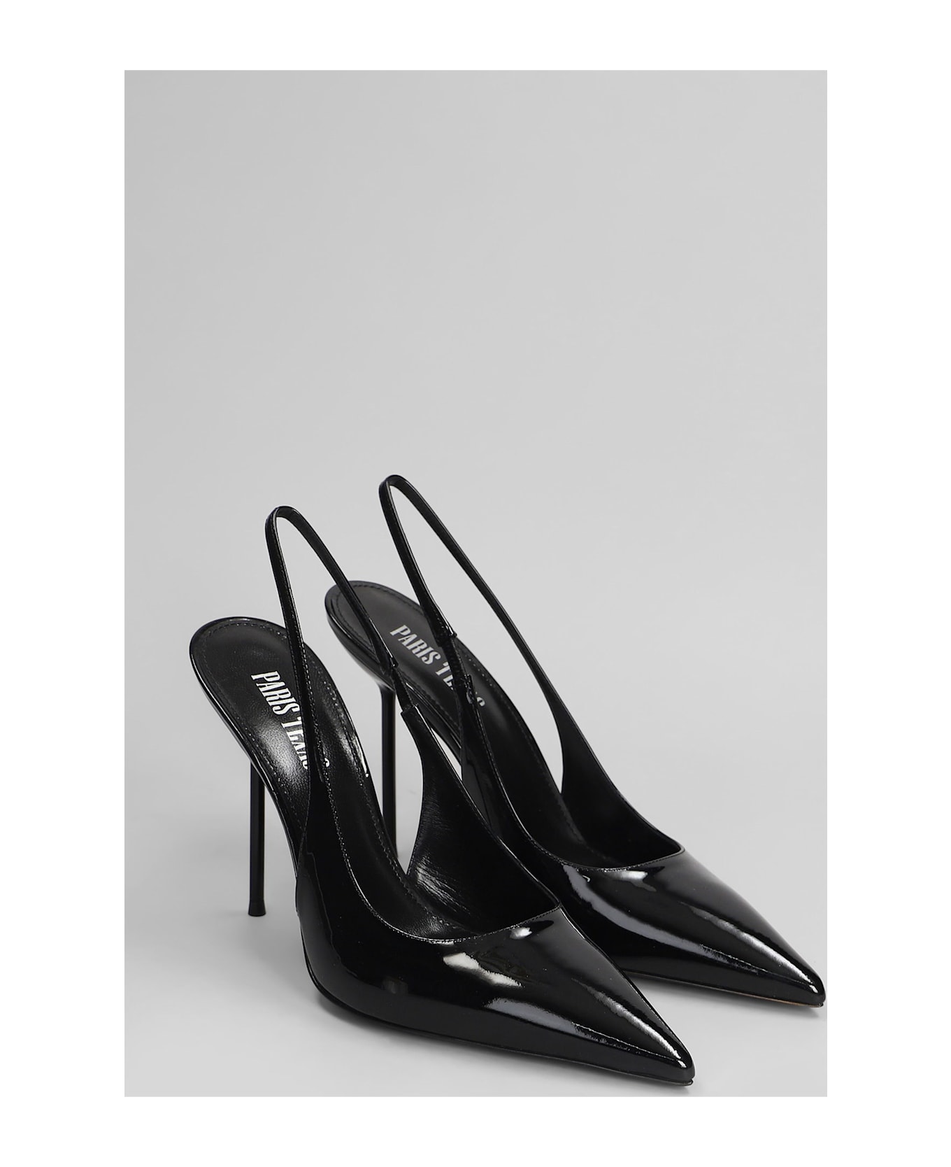 Paris Texas Lidia Slingback Pumps In Black Patent Leather - black
