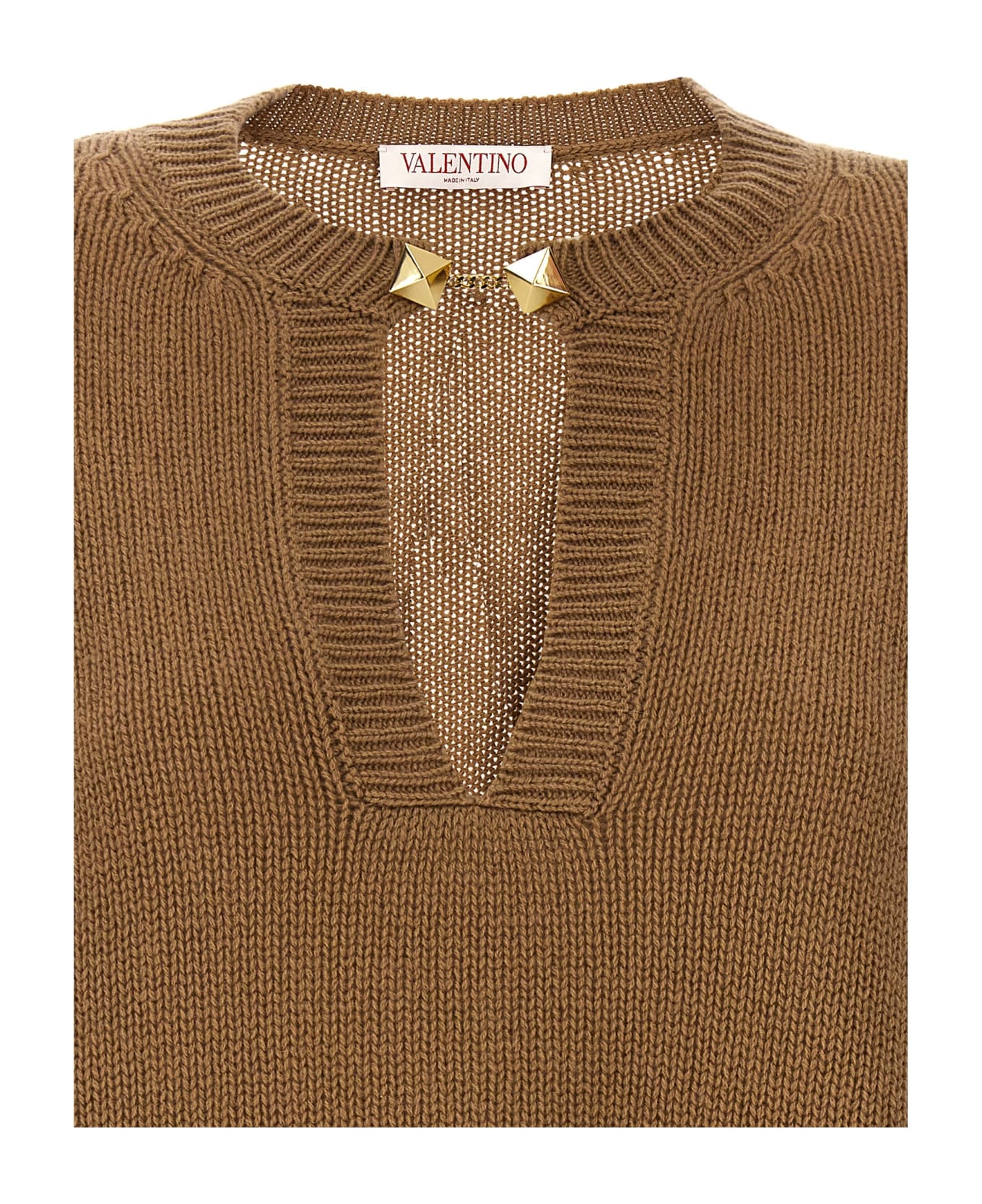 Valentino Sweater With Stud Detail - Beige ニットウェア