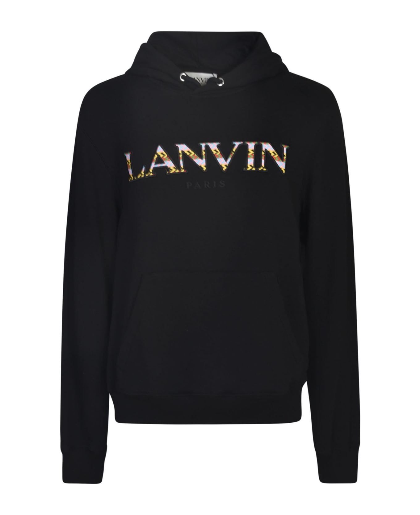 Lanvin Logo Embroidered Hoodie - Black