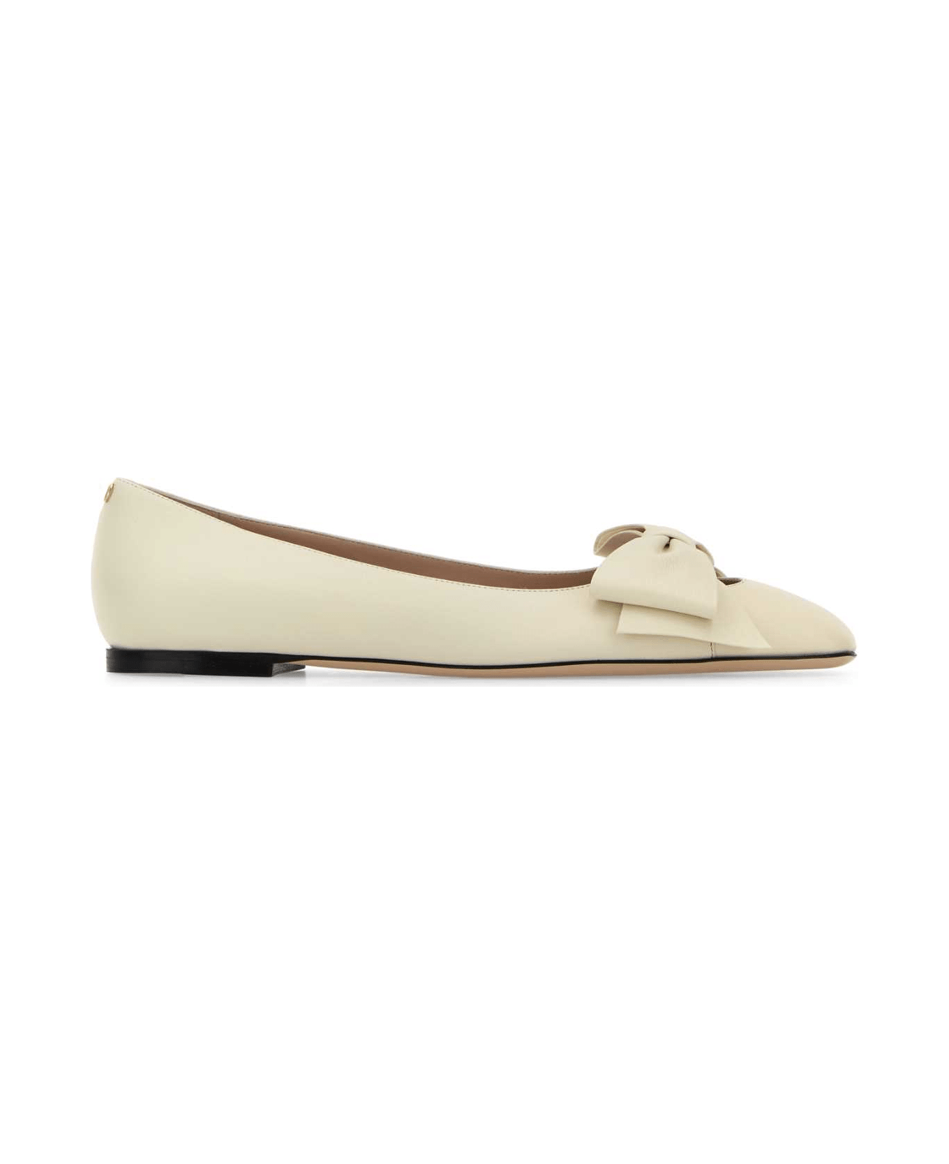 Valentino Garavani Ivory Leather Bowow Ballerinas - IVORY