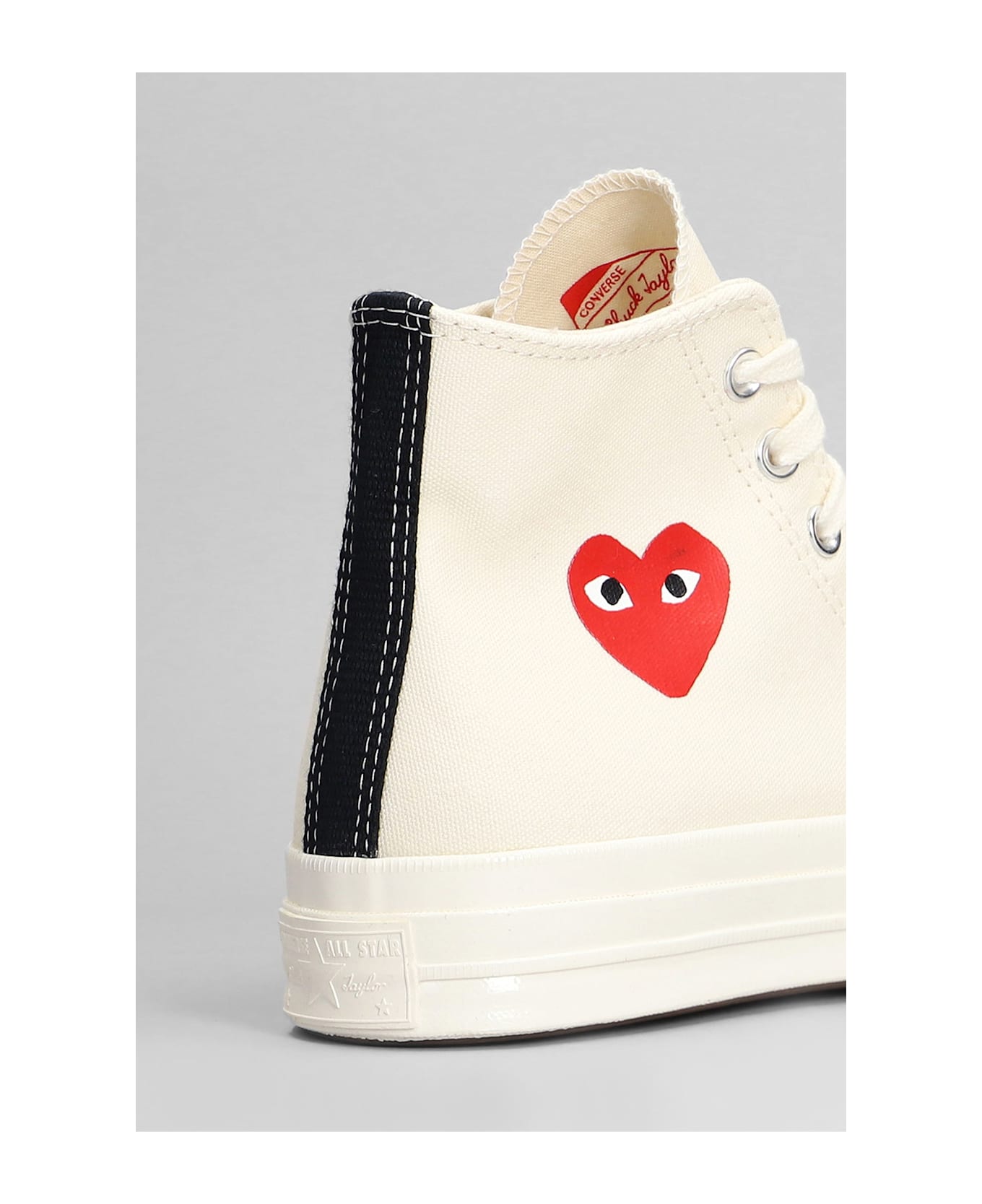 Comme des Garçons Play Chuck 70 Cdg High Sneakers In Beige Cotton - beige
