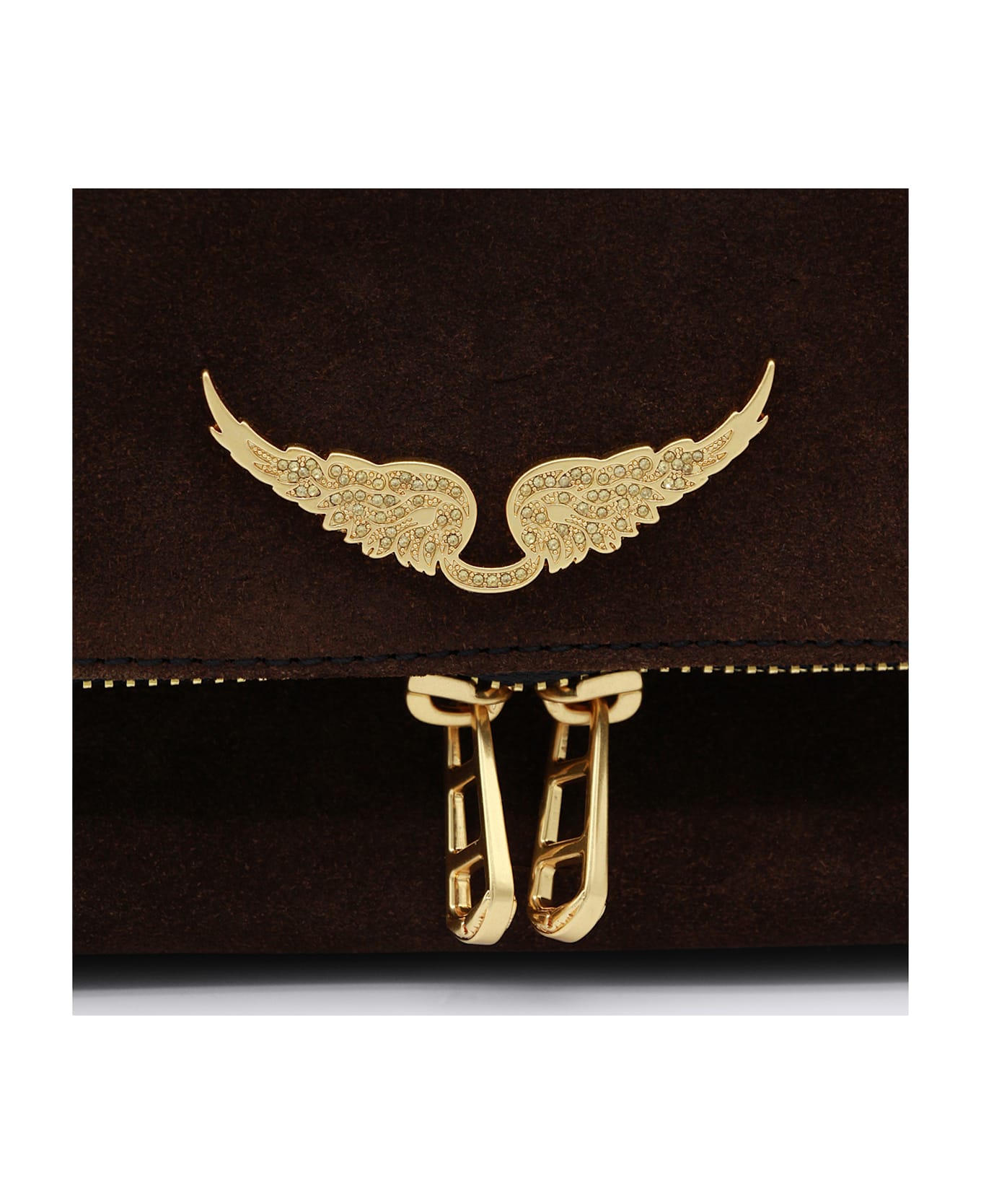 Zadig & Voltaire Wood Leather Rock Ii Suede Shoulder Bag - Brown