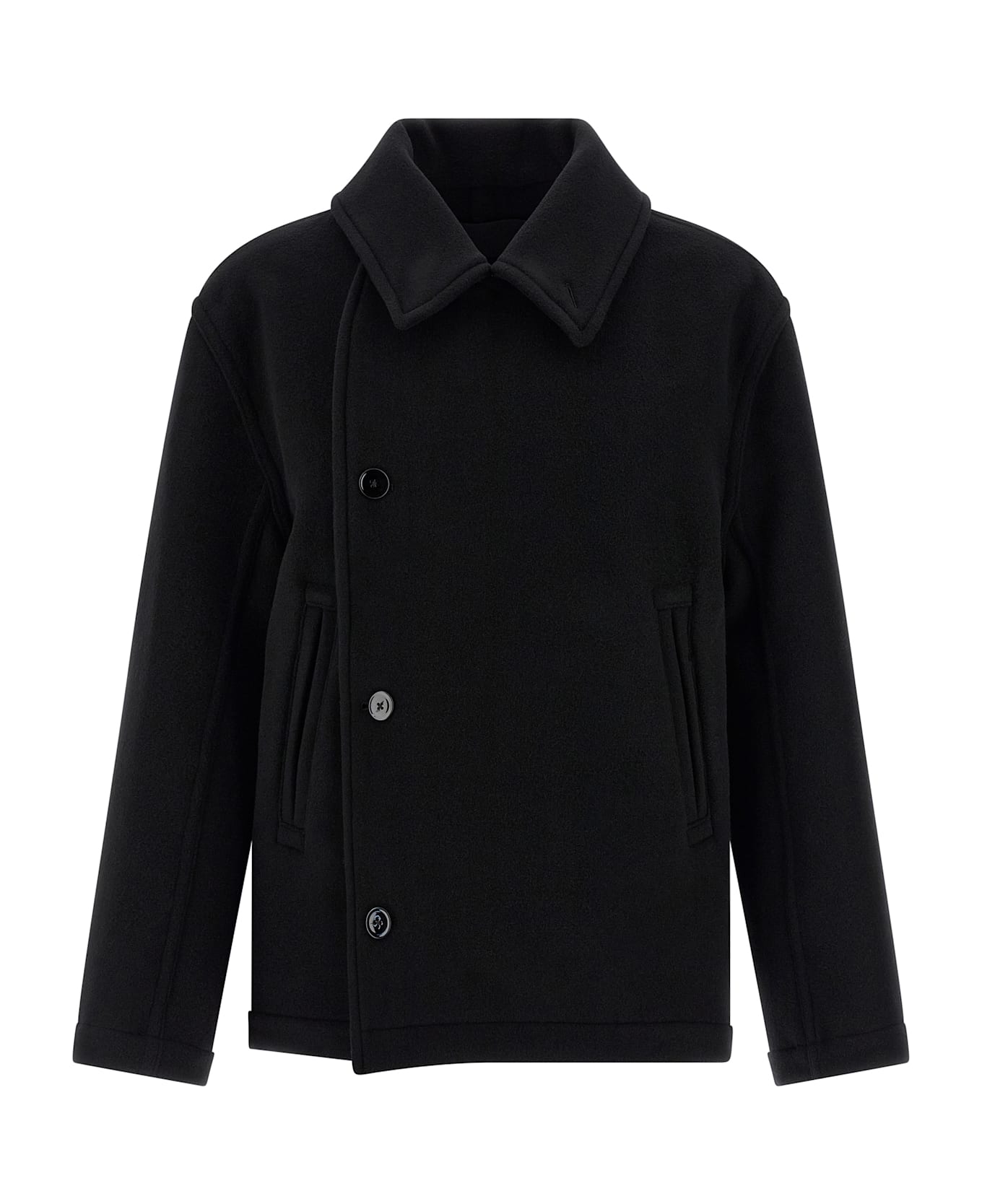 Lemaire 
boxy Peacoat
 Coat - Black  