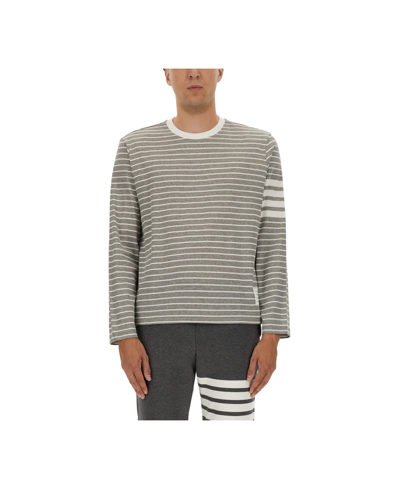 Thom Browne Striped T-shirt - GREY