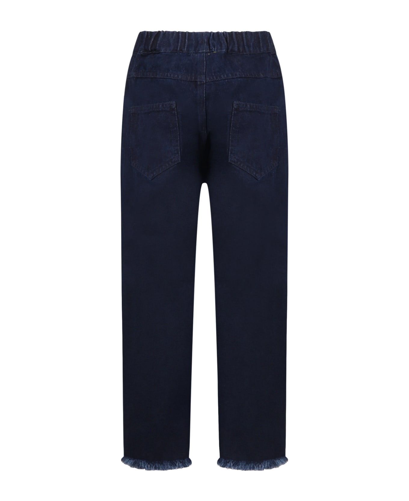 Marques'Almeida Blue Jeans For Girl With Logo Patch - Denim
