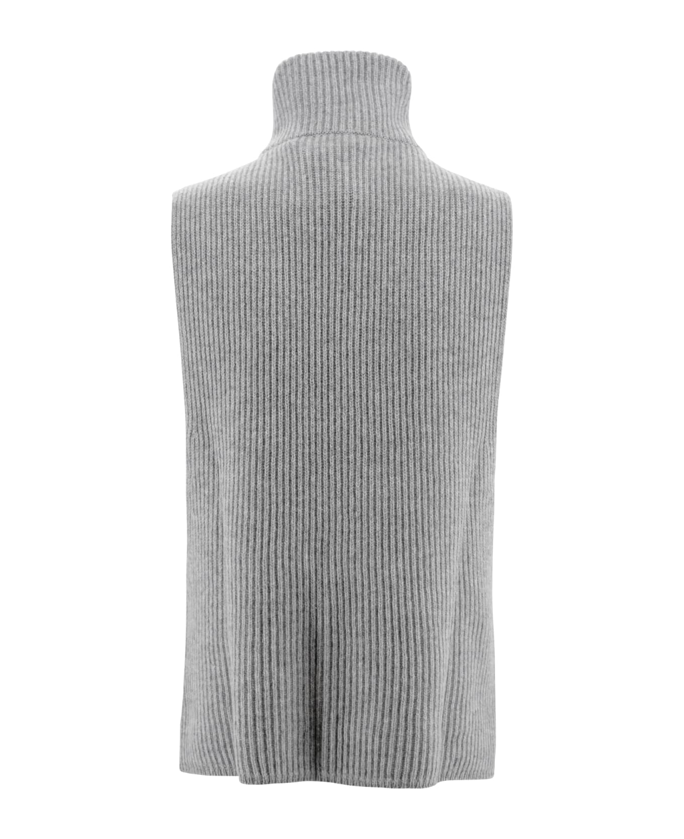 Max Mara Studio High Neck Sleeveless Vest - Grey