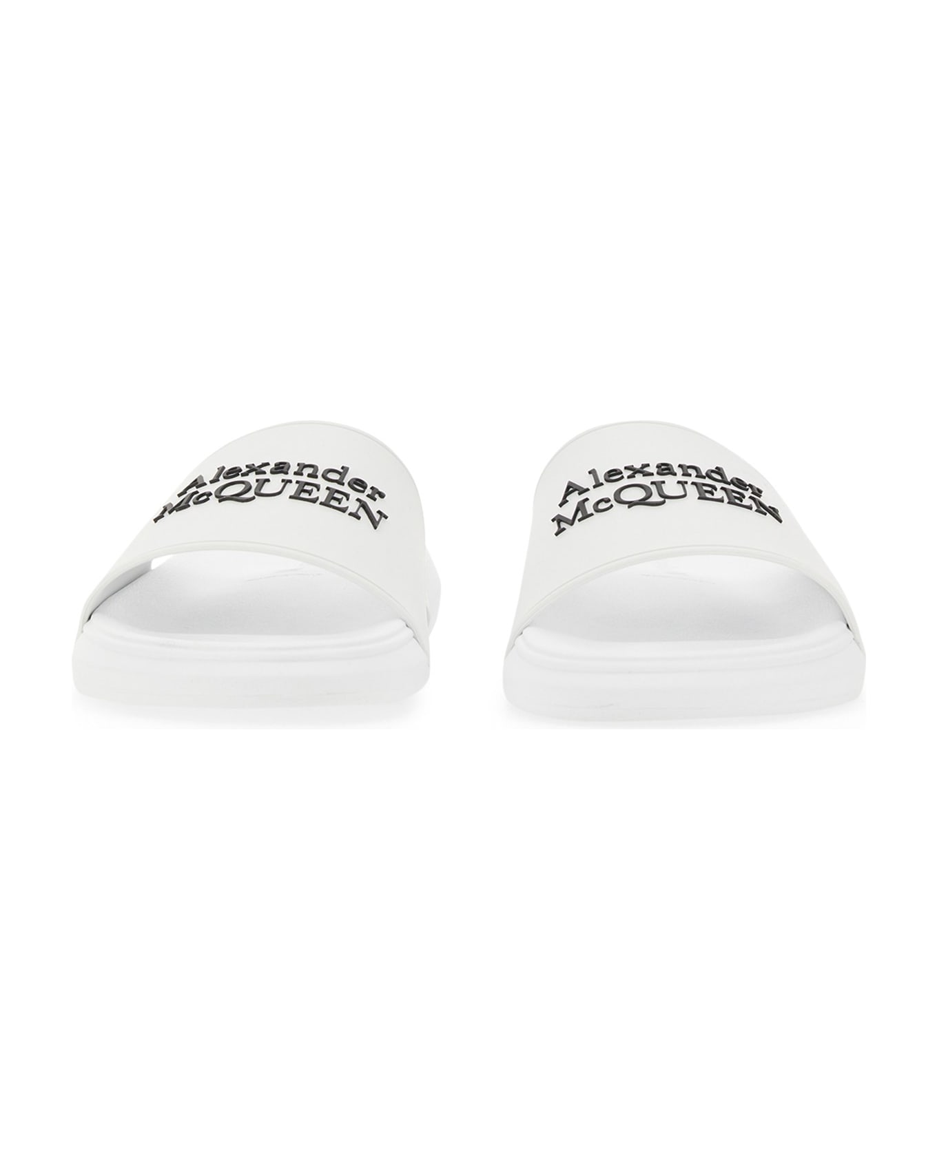 Alexander McQueen Rubber Sandals With Logo - White
