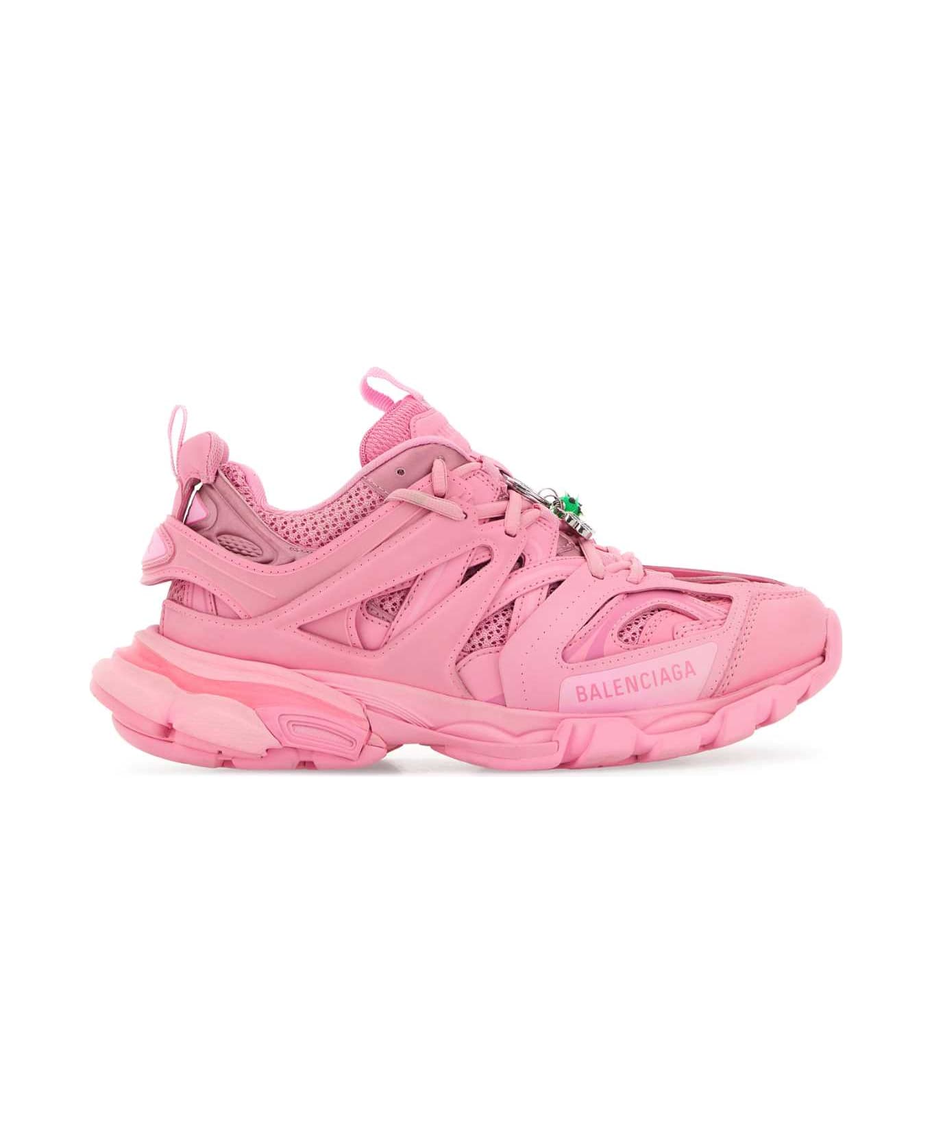 Balenciaga Pink Mesh And Rubber Track Sneakers - FADED PINK