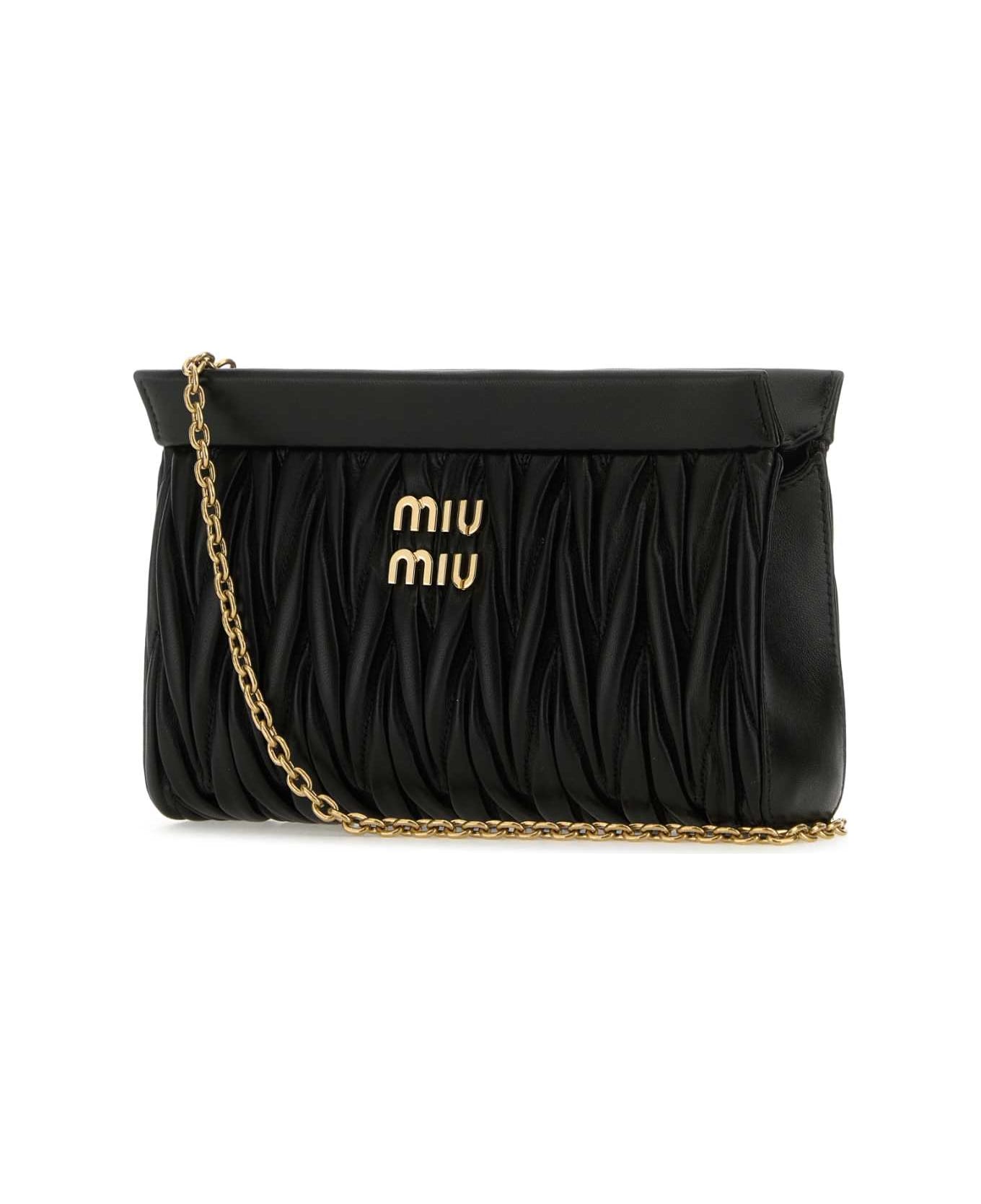 Miu Miu Black Leather Crossbody Bag - NERO