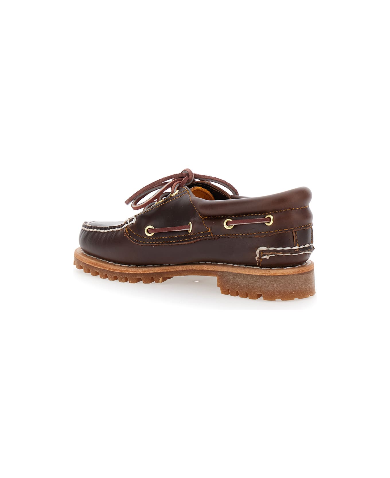Timberland 
nordeen
 Brown Loafers With Embossed Logo On The Side In Leather Woman - Brown