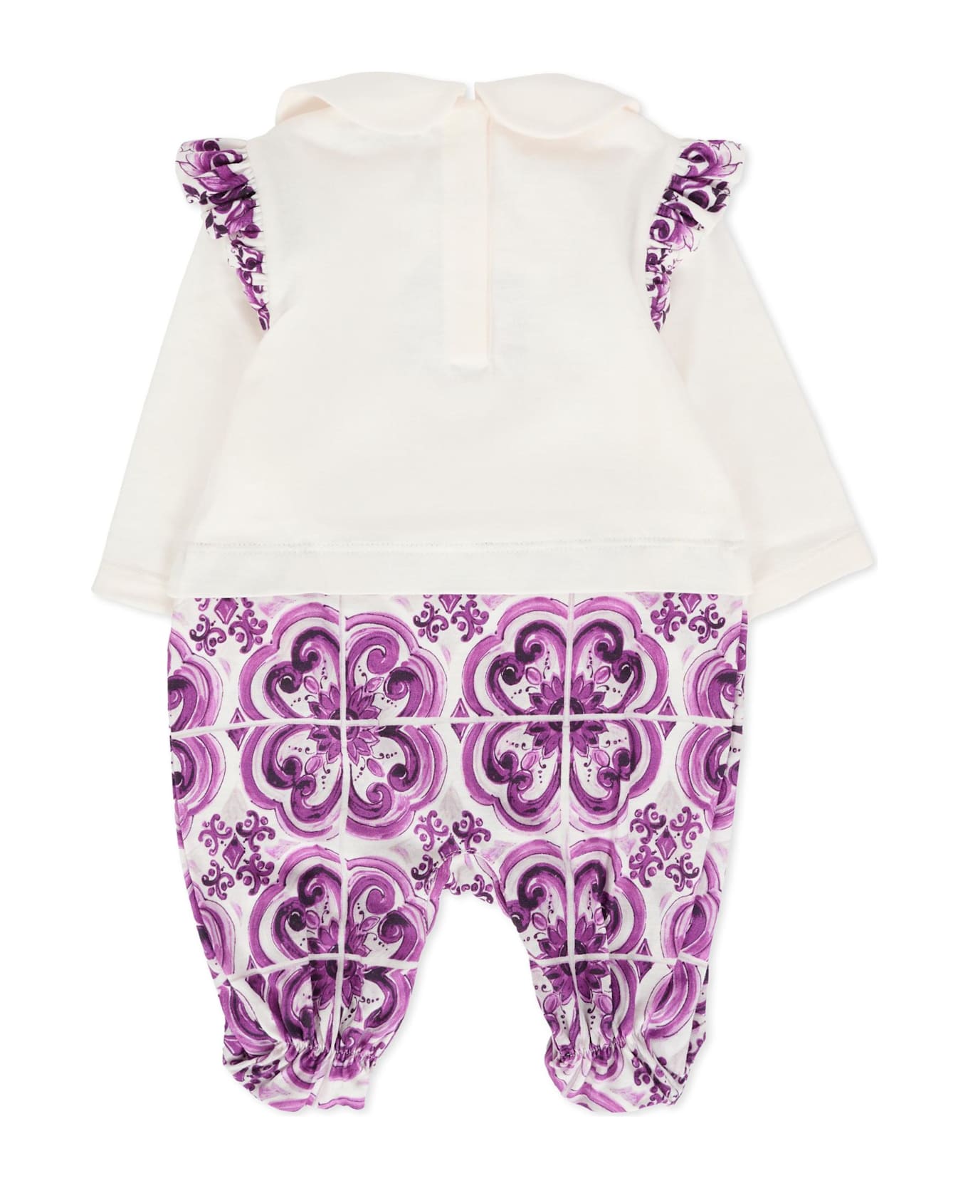 Dolce 
Gabbana Purple Babygrow Set For Baby Girl With Majolica - Violet